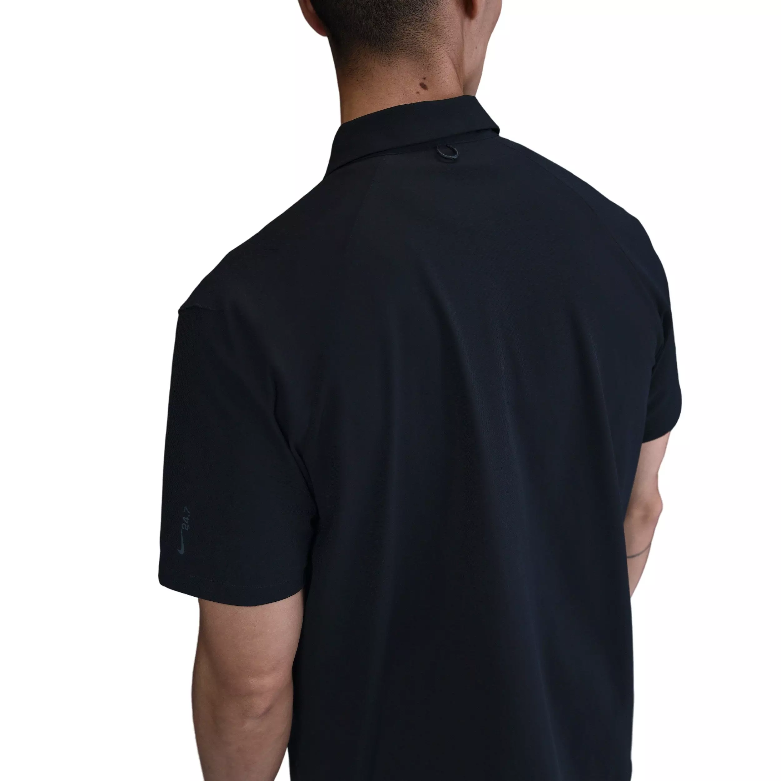 Nike Men's 24.7 PerfectStretch Dri-FIT Short-Sleeve Snap-Down Top - BLACK