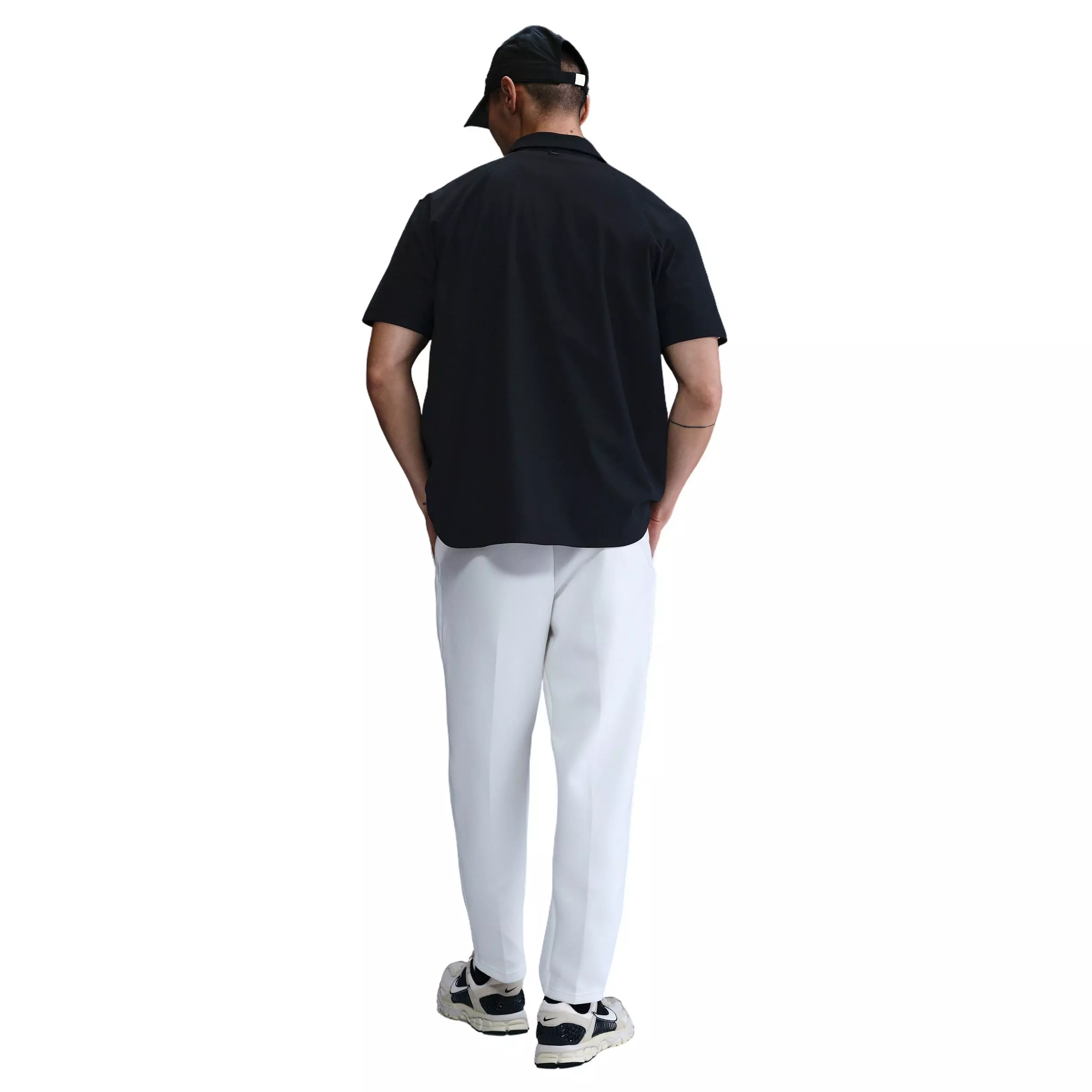 Nike Men's 24.7 PerfectStretch Dri-FIT Short-Sleeve Snap-Down Top - BLACK