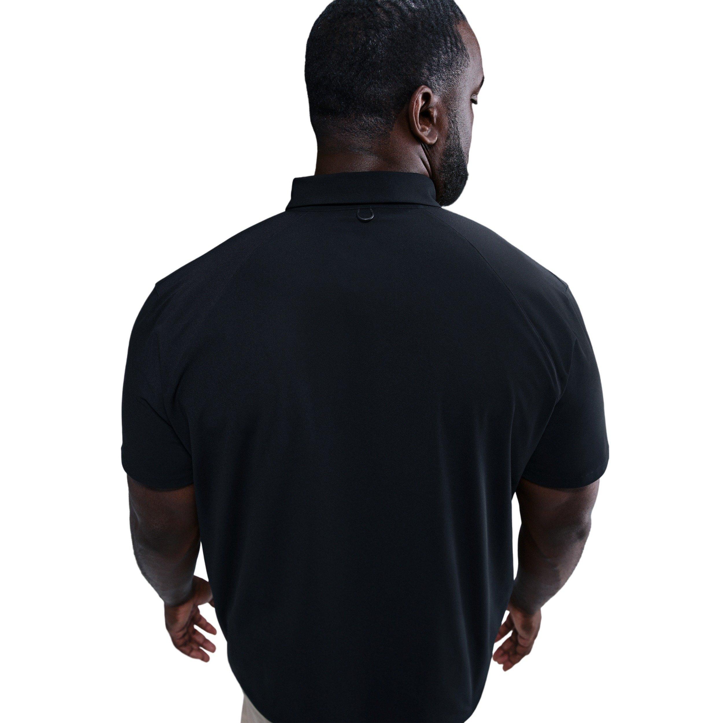 Nike Men's 24.7 PerfectStretch Dri-FIT Short-Sleeve Snap-Down Top - BLACK Thumbnail View 7
