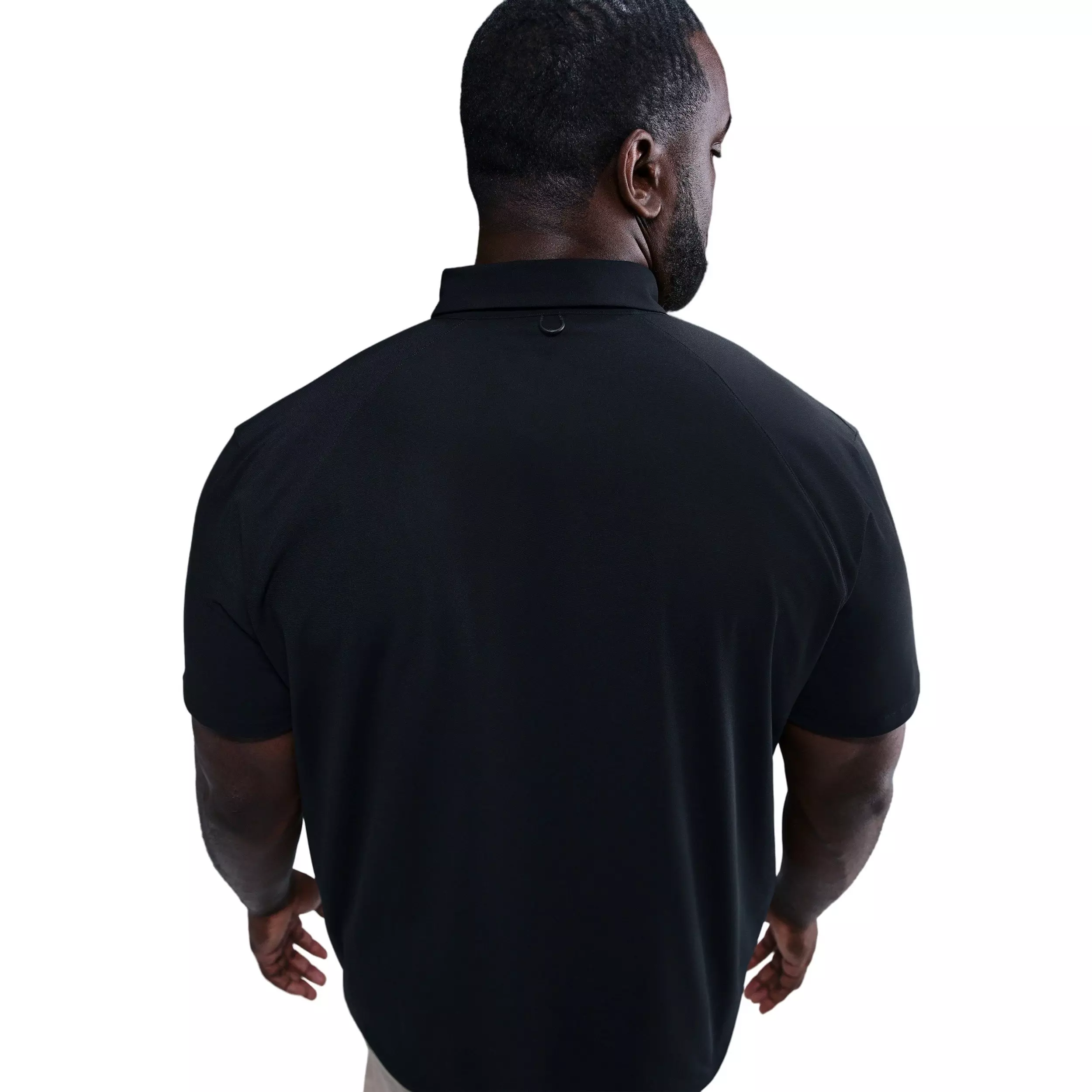 Nike Men's 24.7 PerfectStretch Dri-FIT Short-Sleeve Snap-Down Top - BLACK