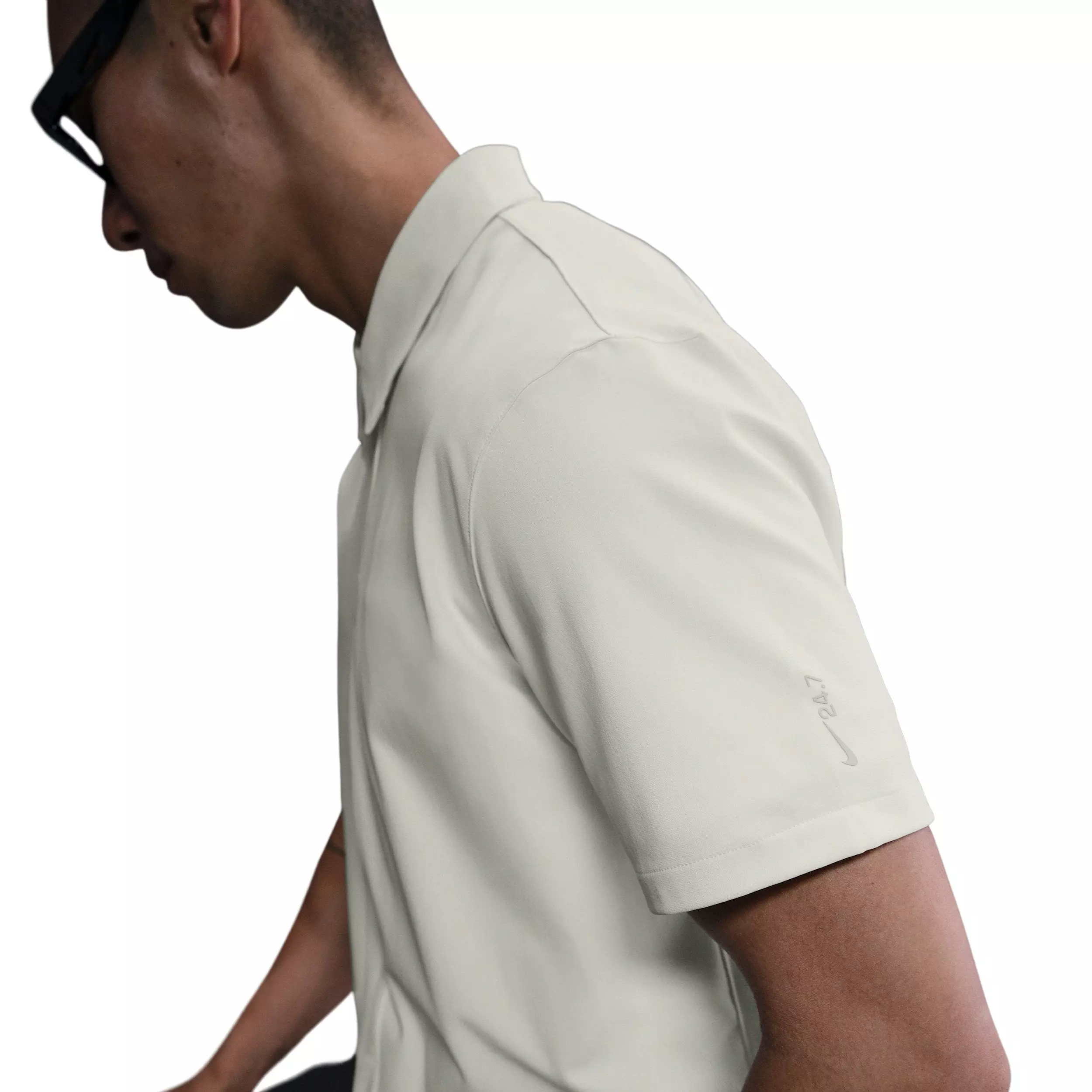 Nike Men's 24.7 PerfectStretch Dri-FIT Short-Sleeve Snap-Down Top - WHITE