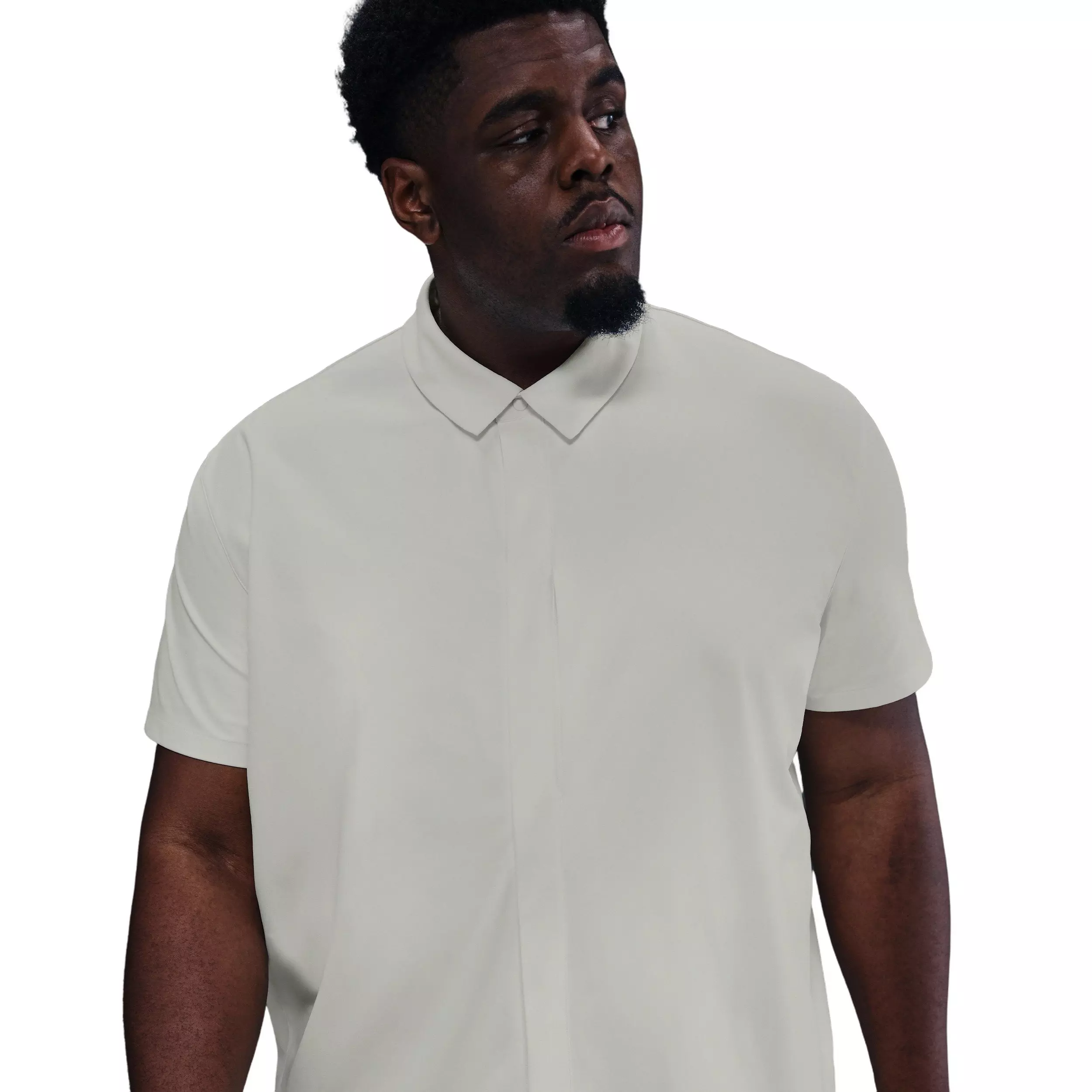 Nike Men's 24.7 PerfectStretch Dri-FIT Short-Sleeve Snap-Down Top - WHITE