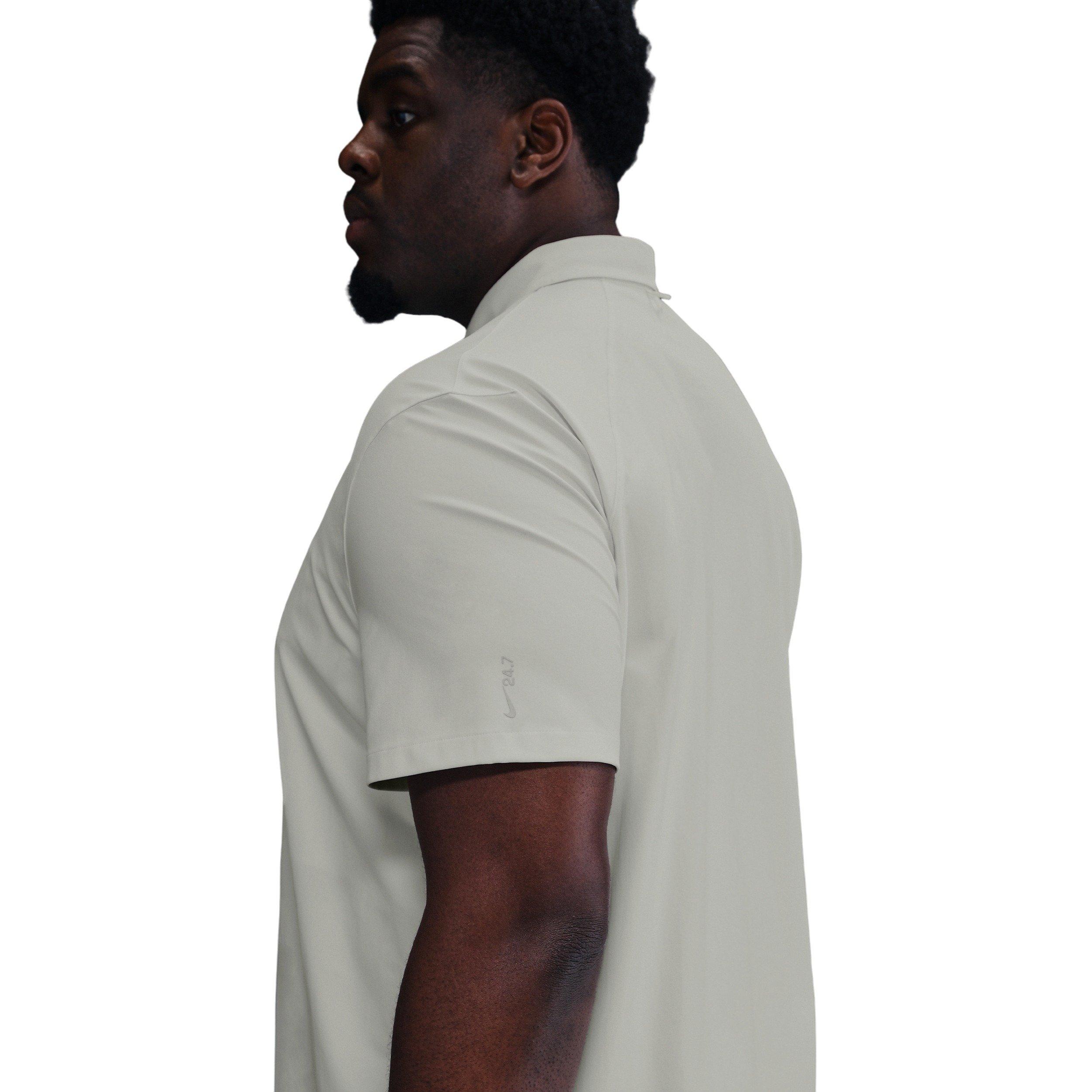 Nike Men's 24.7 PerfectStretch Dri-FIT Short-Sleeve Snap-Down Top - WHITE Thumbnail View 7