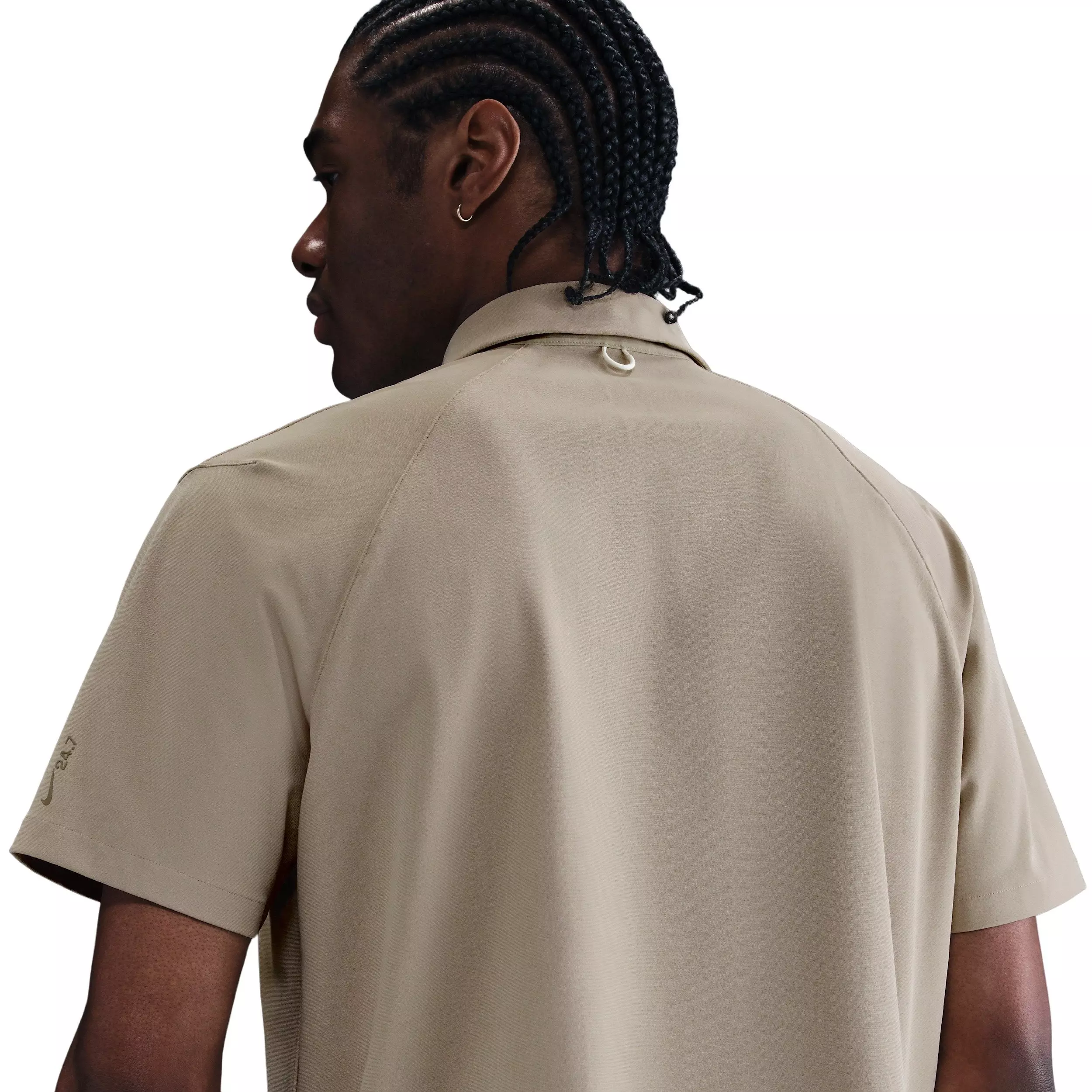 Nike Men's 24.7 PerfectStretch Dri-FIT Short-Sleeve Snap-Down Top - BROWN