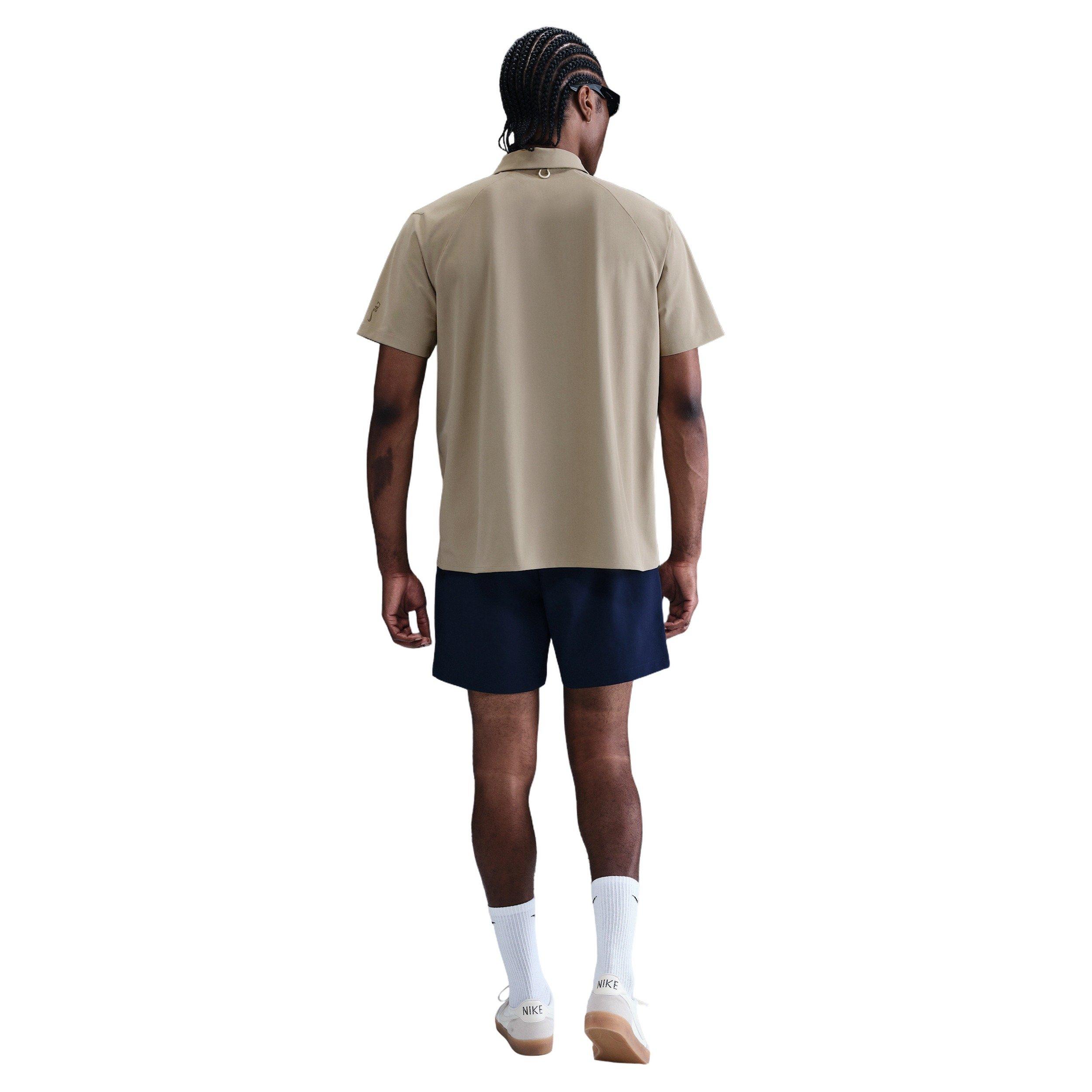 Nike Men's 24.7 PerfectStretch Dri-FIT Short-Sleeve Snap-Down Top - BROWN Thumbnail View 5