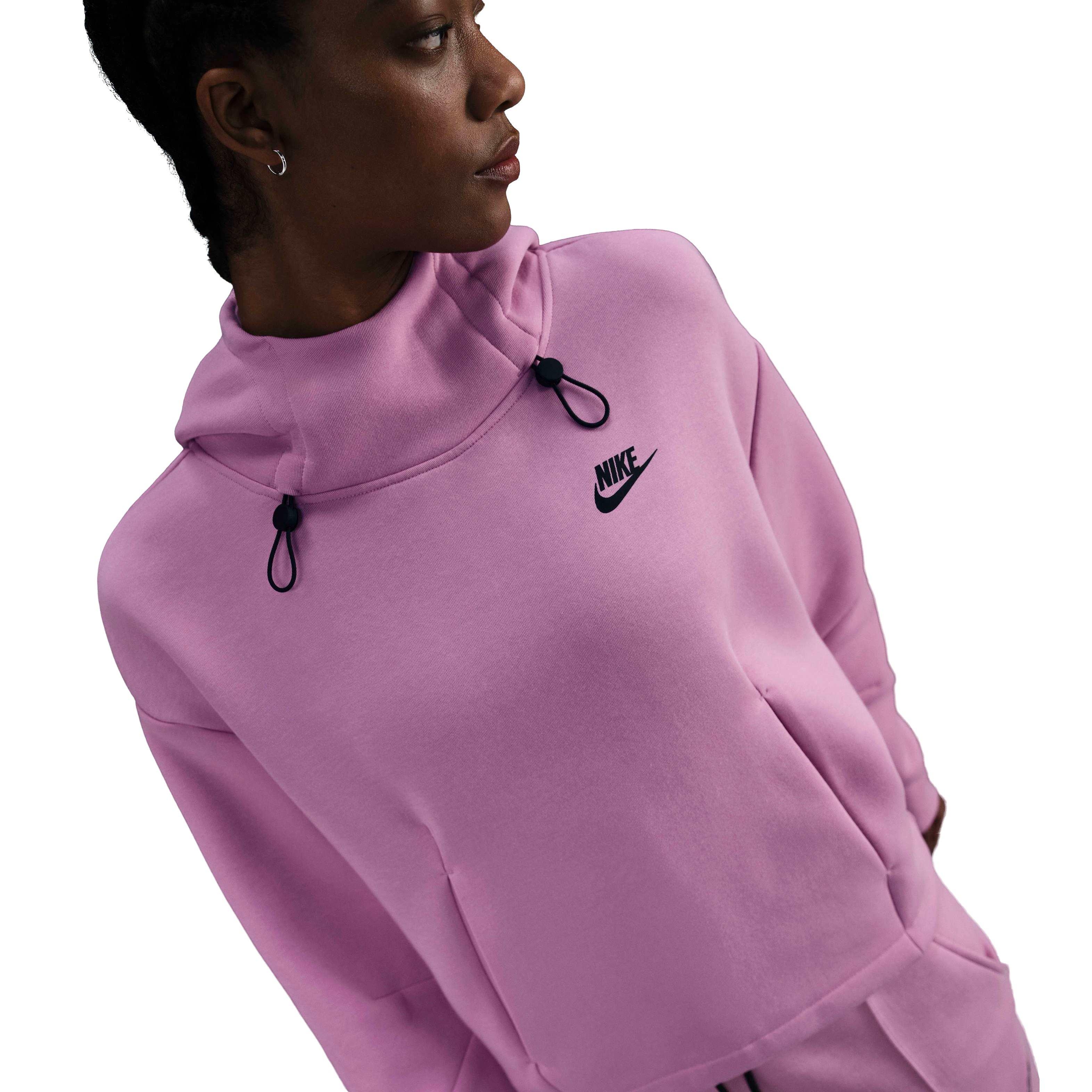 Nike Women's Sportswear Tech Fleece Oversized Hoodie - PINK/BLACK Thumbnail View 1