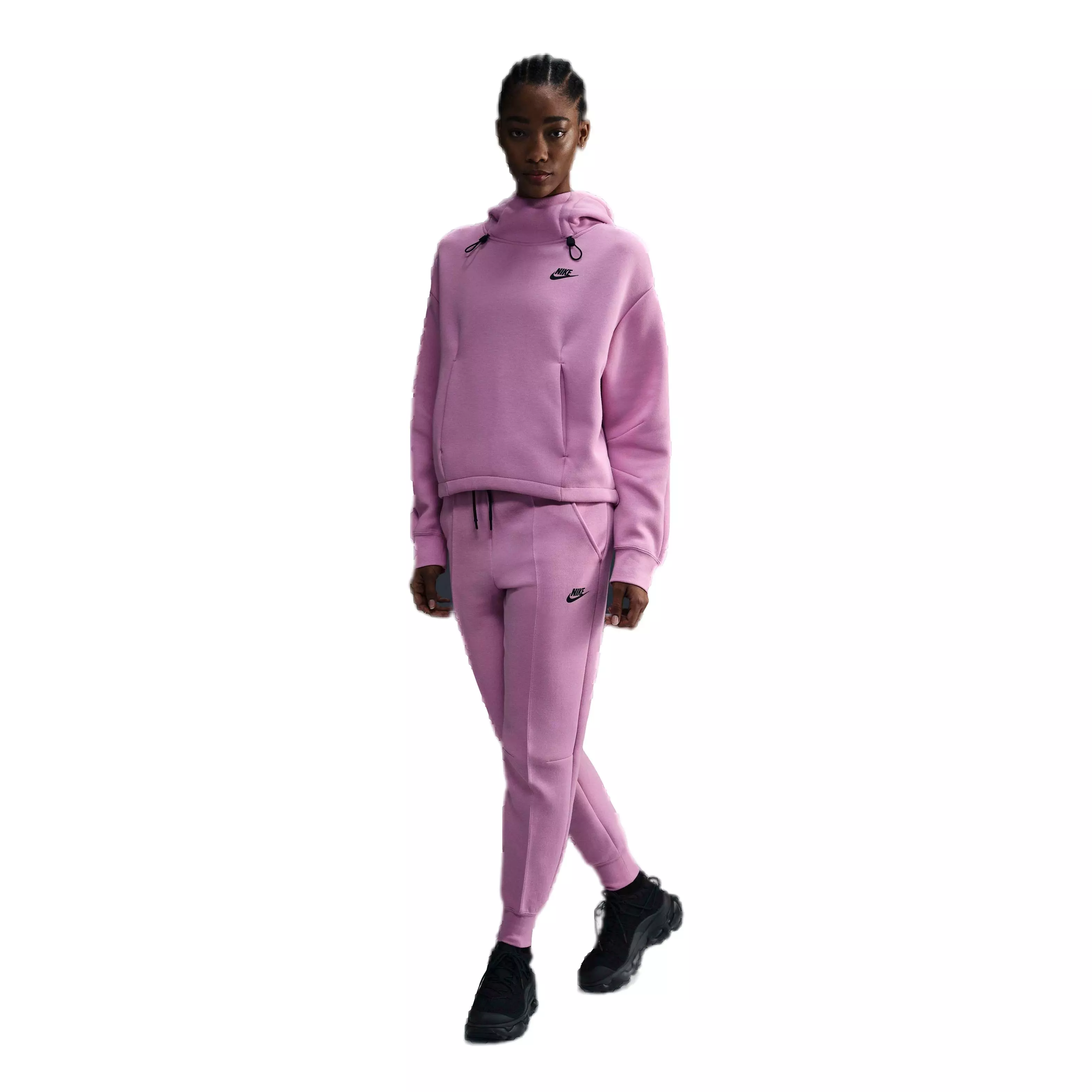 Nike Women's Sportswear Tech Fleece Oversized Hoodie - PINK/BLACK