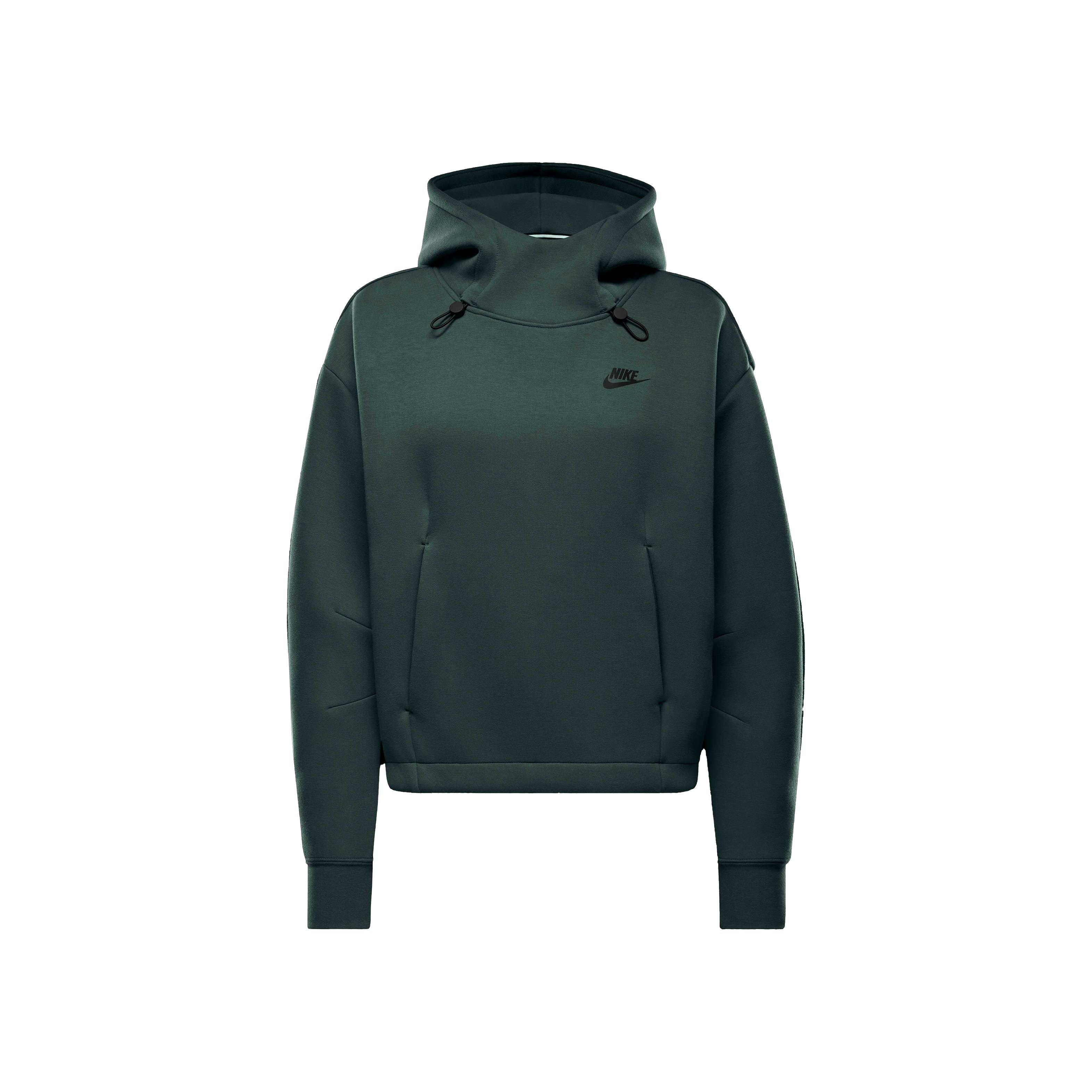 Nike Women's Sportswear Tech Fleece Oversized Hoodie - GREEN/BLACK Thumbnail View 6