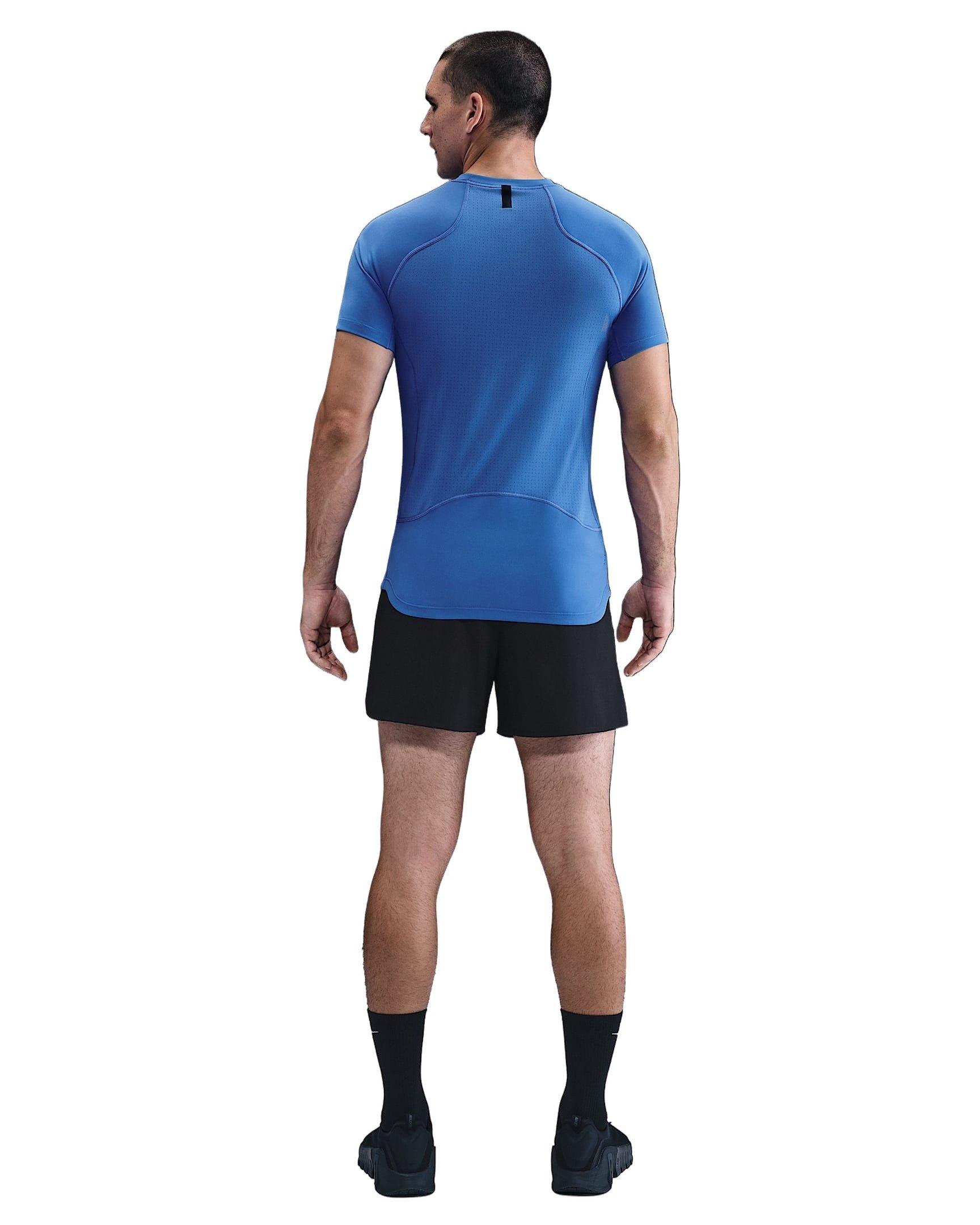Nike Men's Pro Training Dri-FIT Short-Sleeve Top - Blue - BLUE Thumbnail View 5