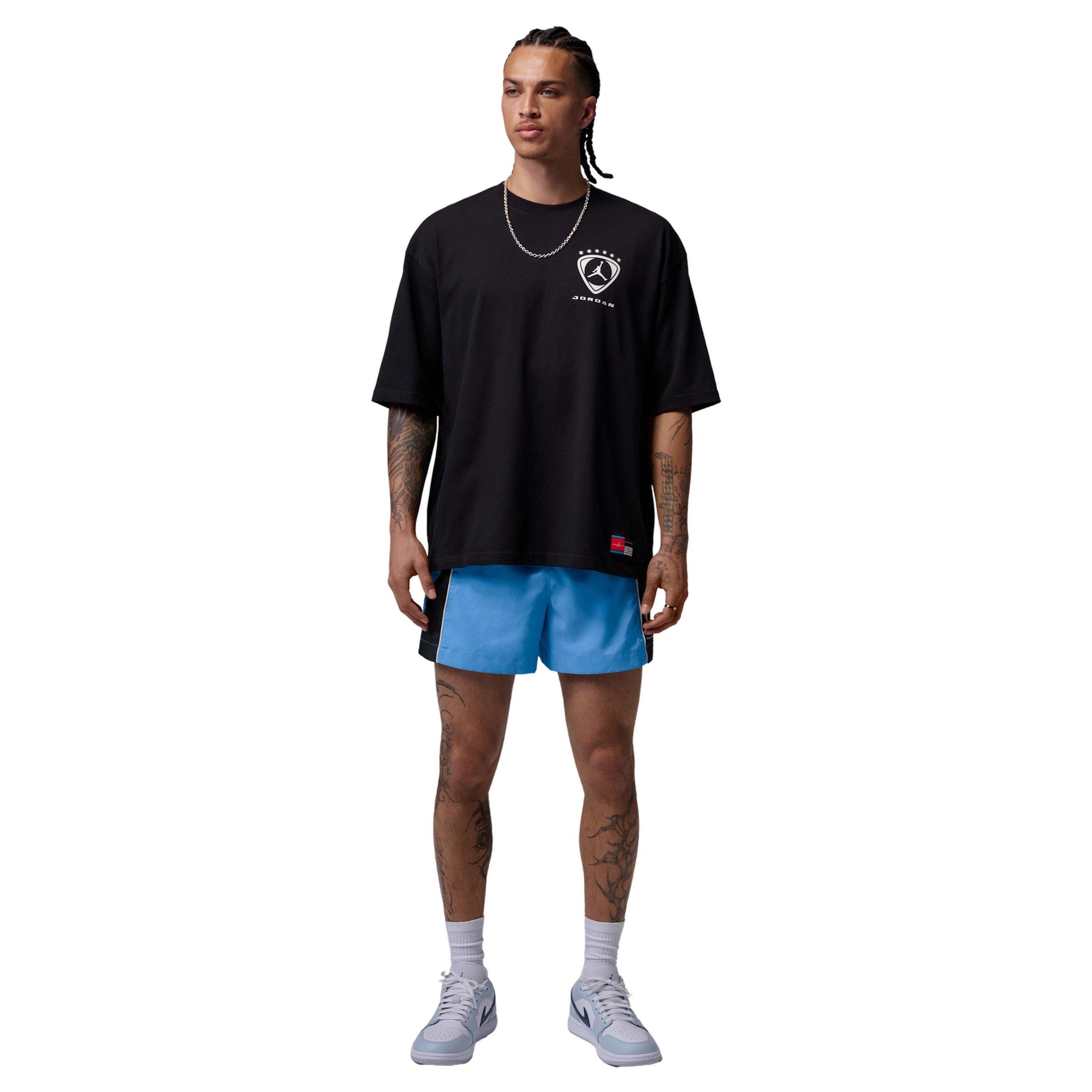 Jordan Men's Brooklyn Fleece Shortie Shorts - BLUE Thumbnail View 6
