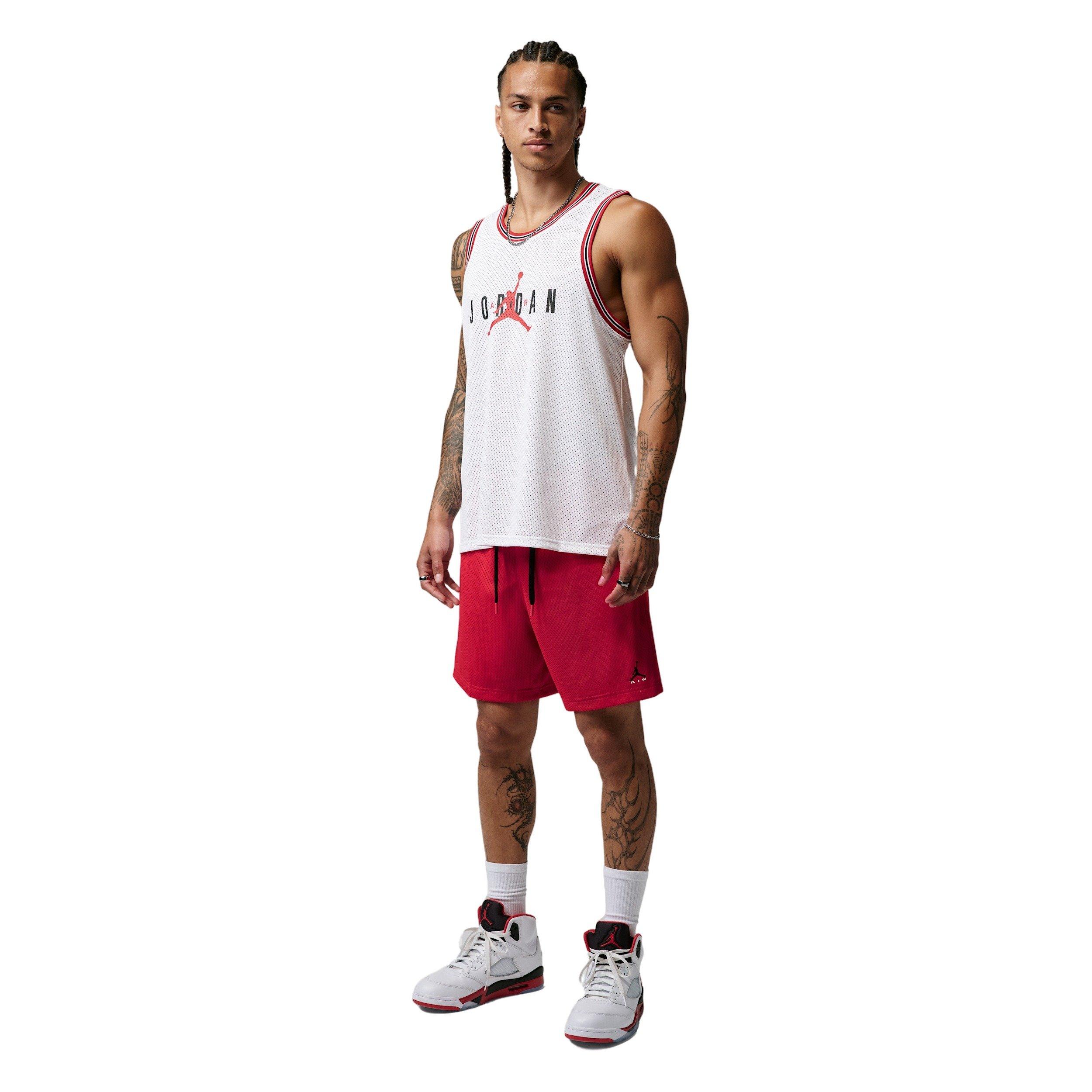 Jordan Men's Brooklyn Champ Mesh Shorts - RED Thumbnail View 7