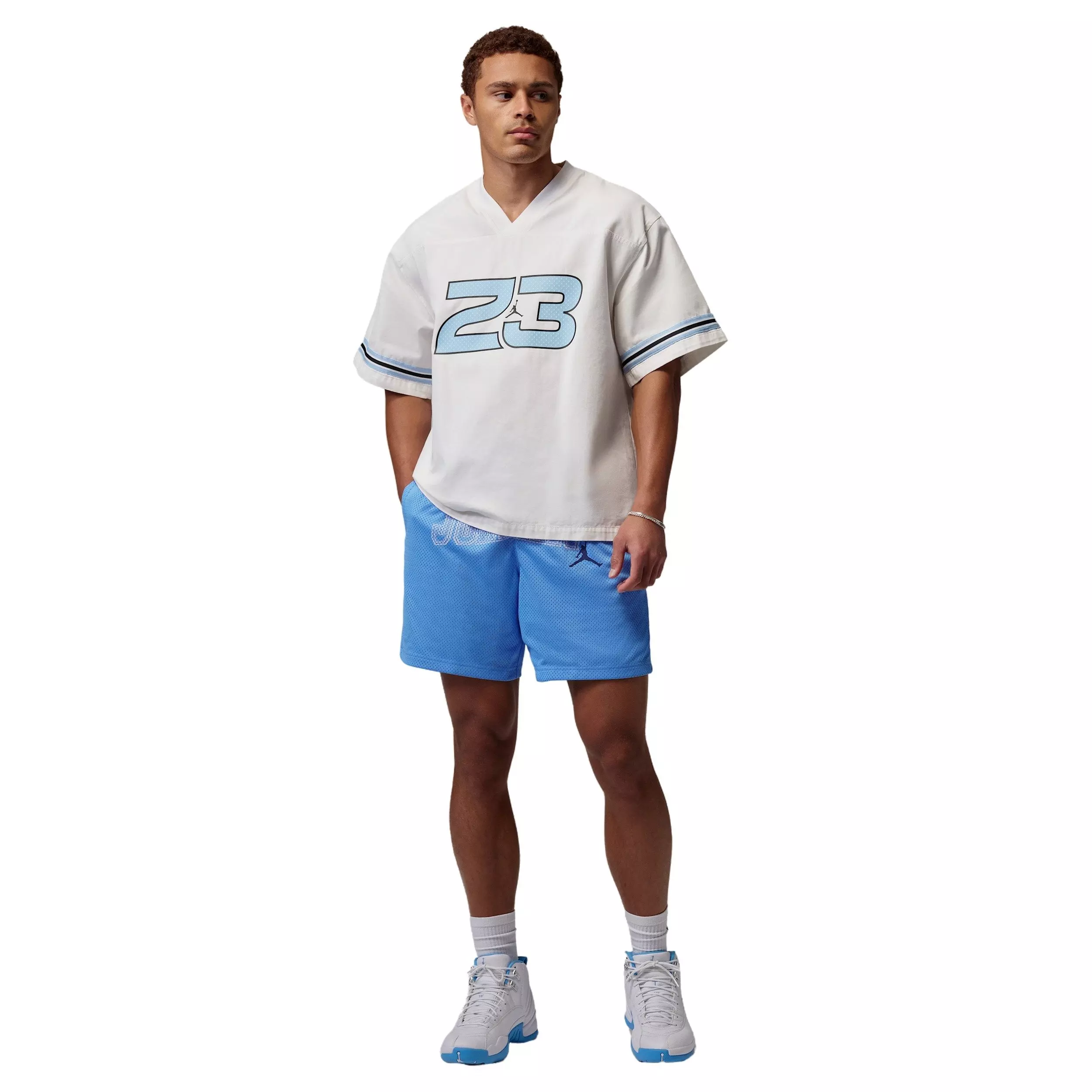 Jordan Men's Brooklyn 7" Graphic Mesh Shorts - BLUE