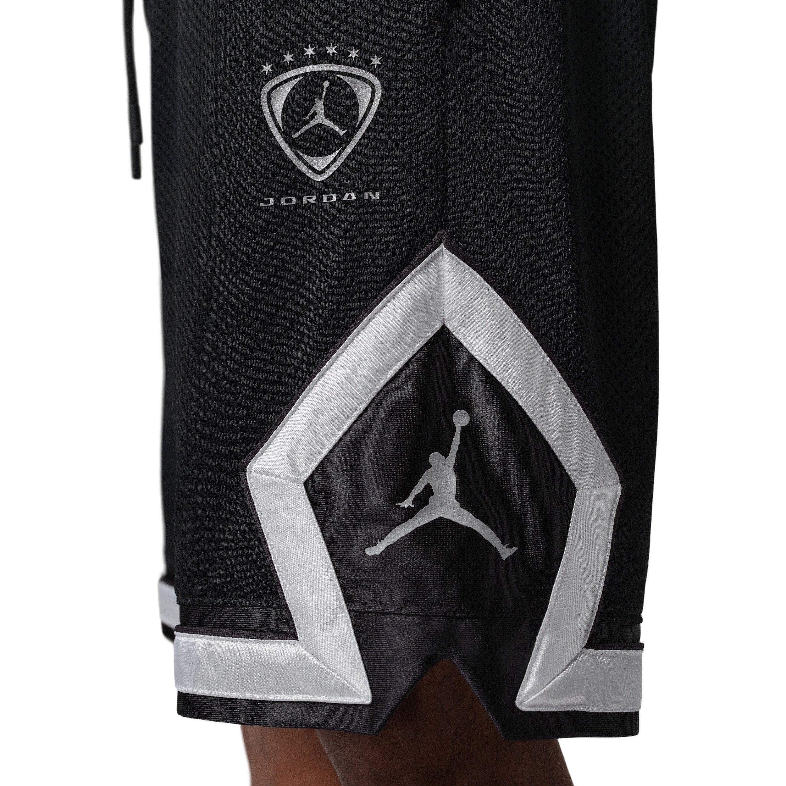 Jordan Men's Brooklyn Diamond Mesh Shorts - BLACK Thumbnail View 6