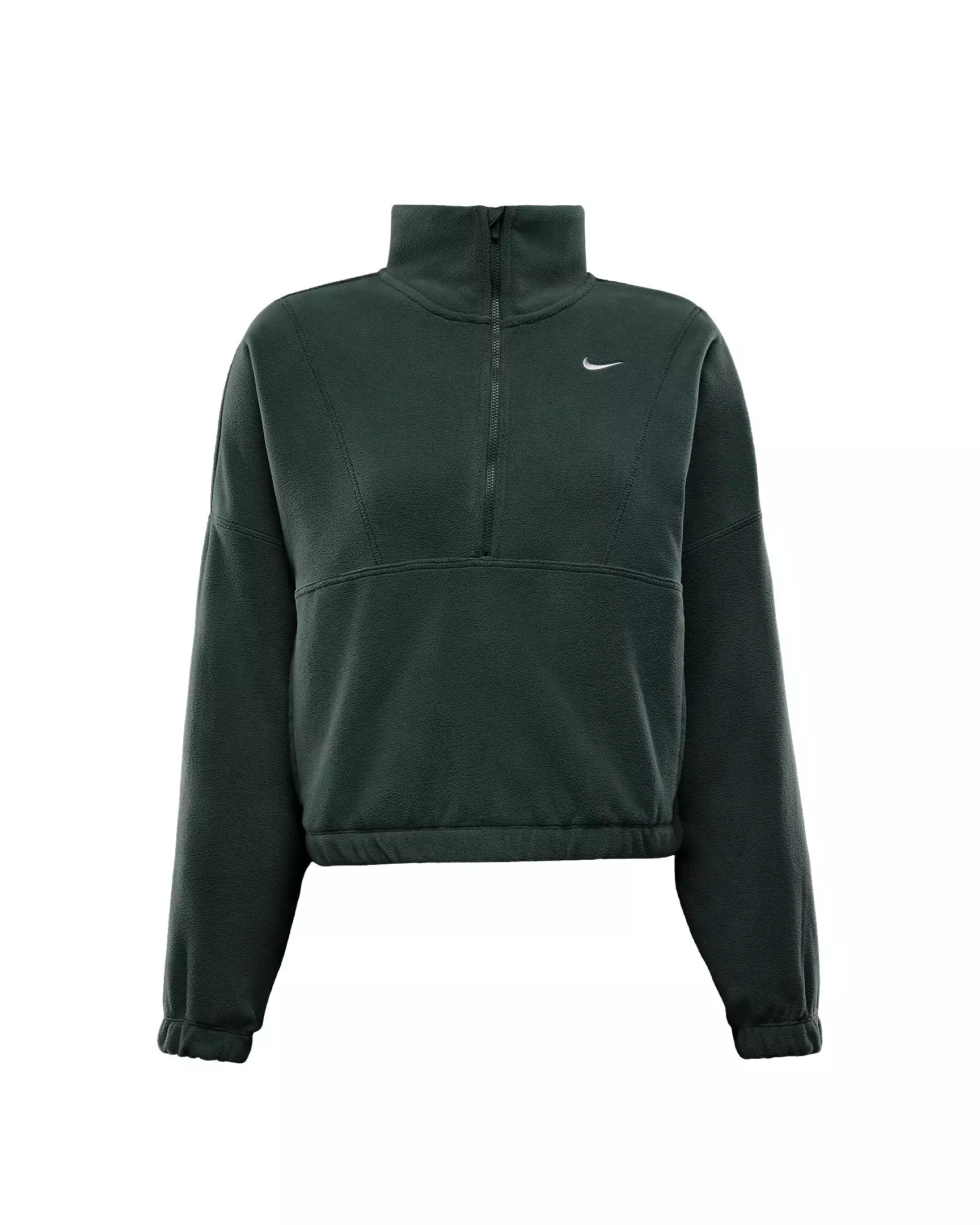 Nike Women's One Therma-FIT Oversized 1/2-Zip Fleece Top - GREEN