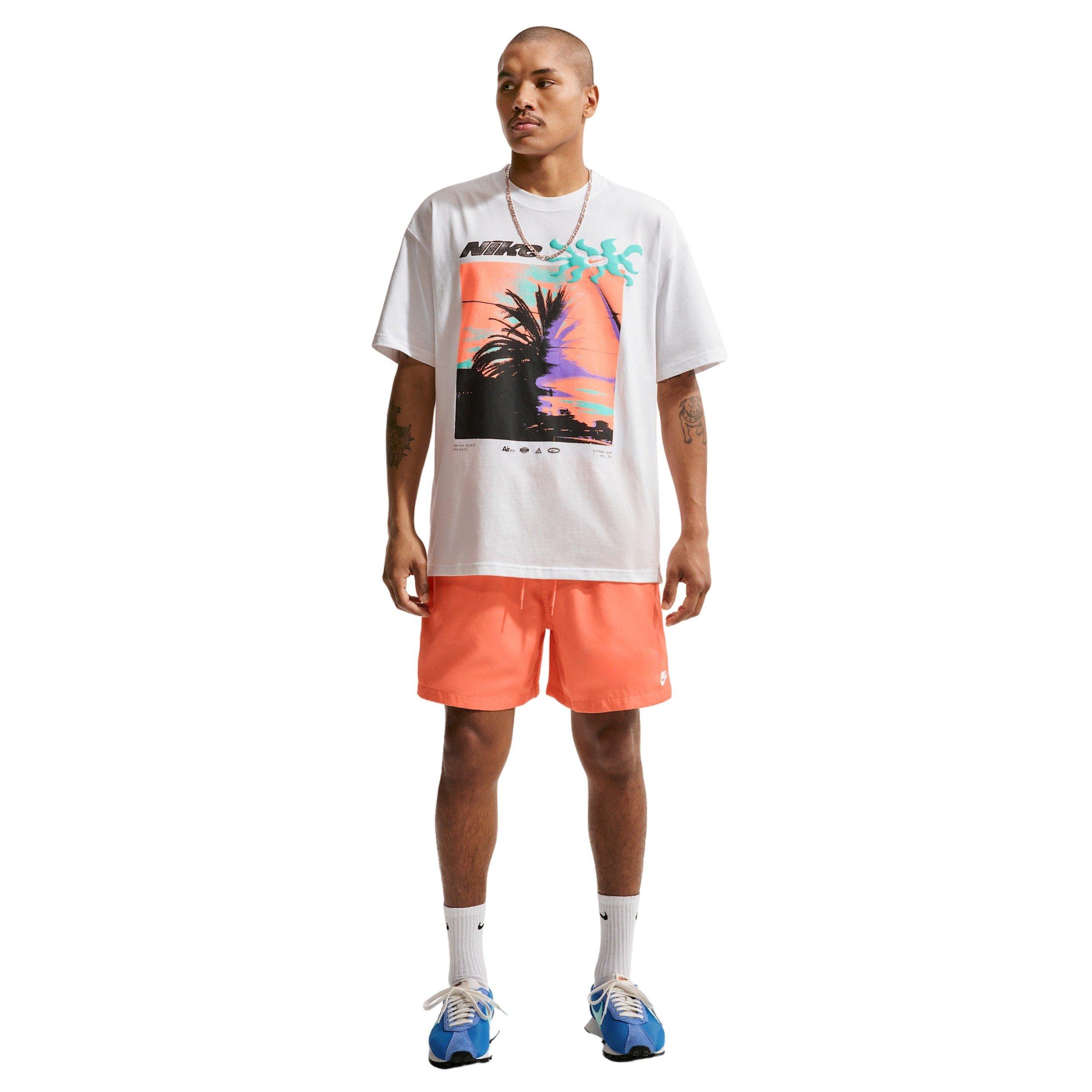 Nike Men's Club Woven Flow Shorts - Orange - ORANGE Thumbnail View 3