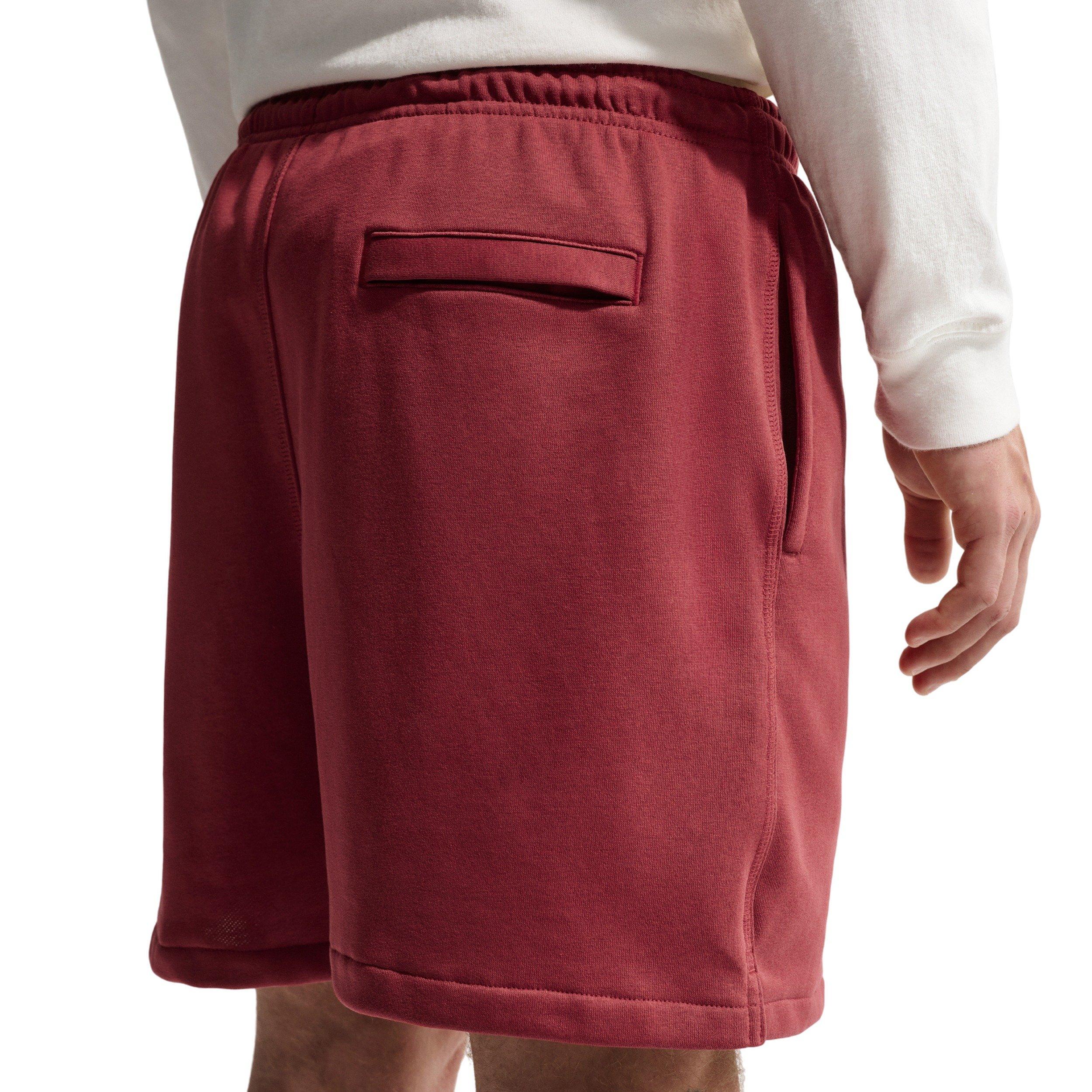 Nike Men's Club French Terry Flow Shorts - Crimson - CRIMSON Thumbnail View 2