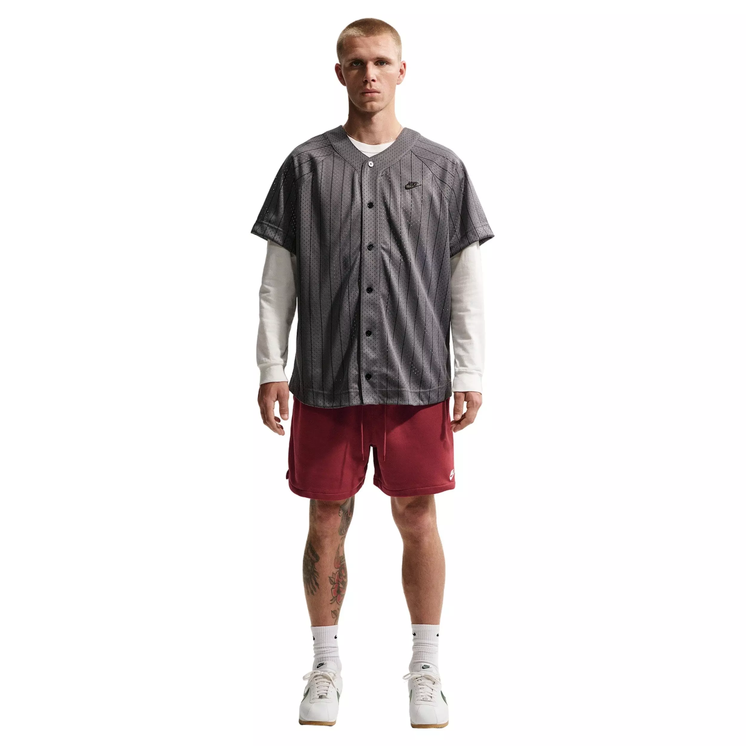 Nike Men's Club French Terry Flow Shorts - Crimson - CRIMSON