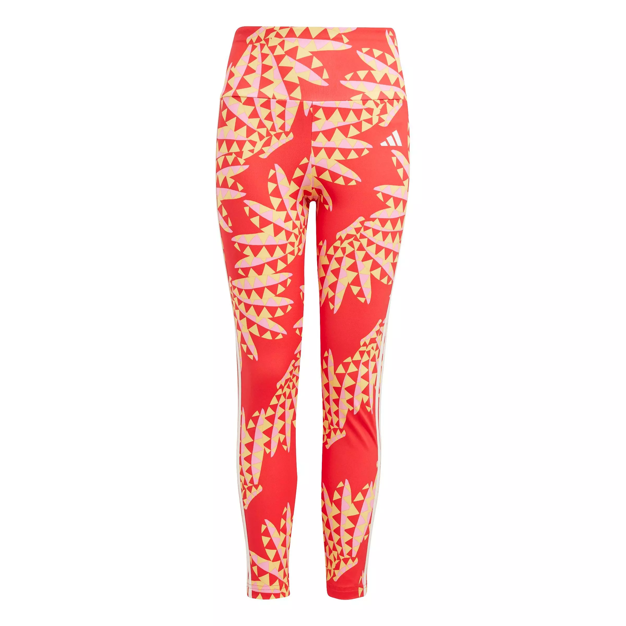 adidas Big Girls' x FARM Rio 7/8 Leggings -Red/Multi - RED/MULTI