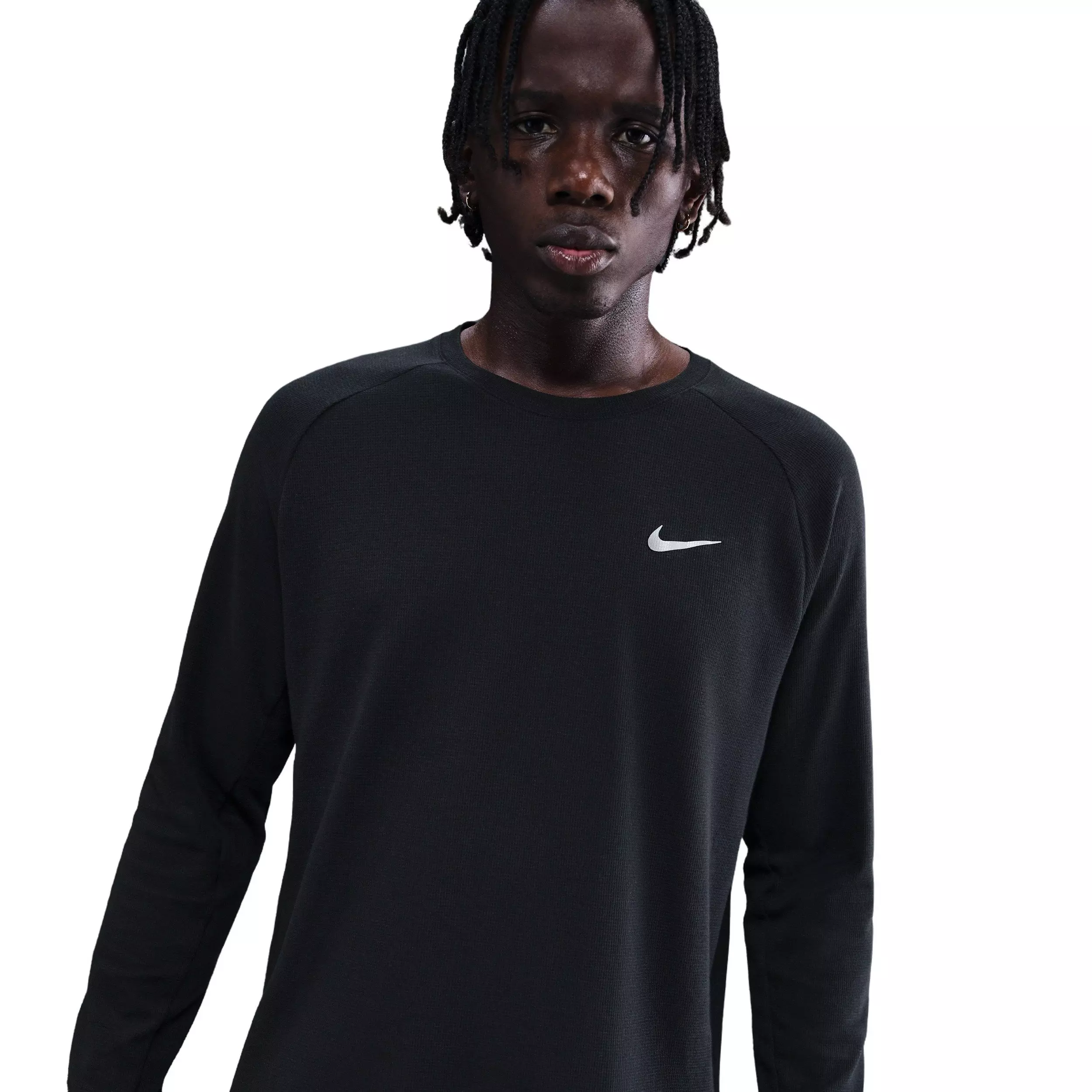 Nike Men's Stride Dri-FIT Running Waffle Knit Crew - BLACK