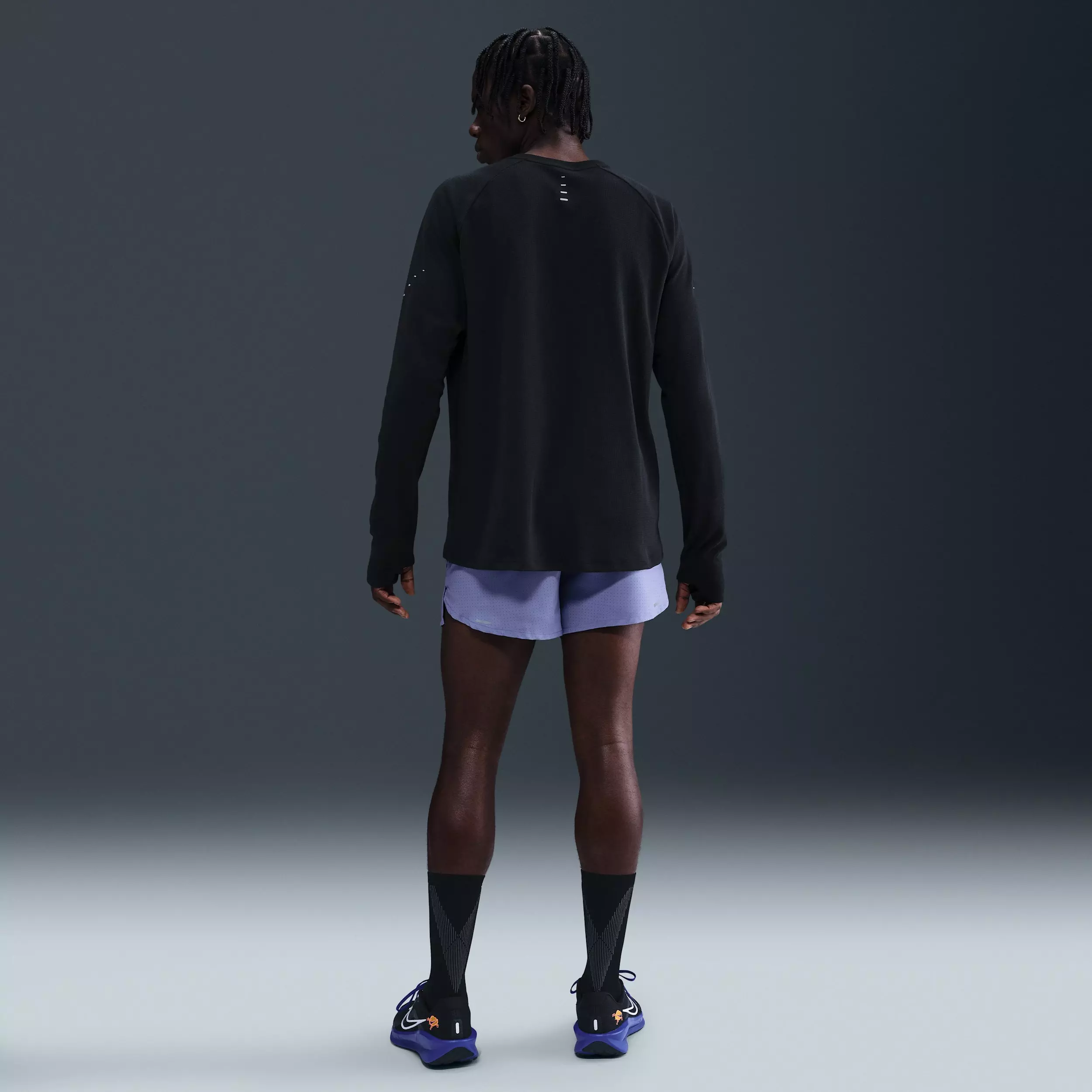 Nike Men's Stride Dri-FIT Running Waffle Crew - BLACK