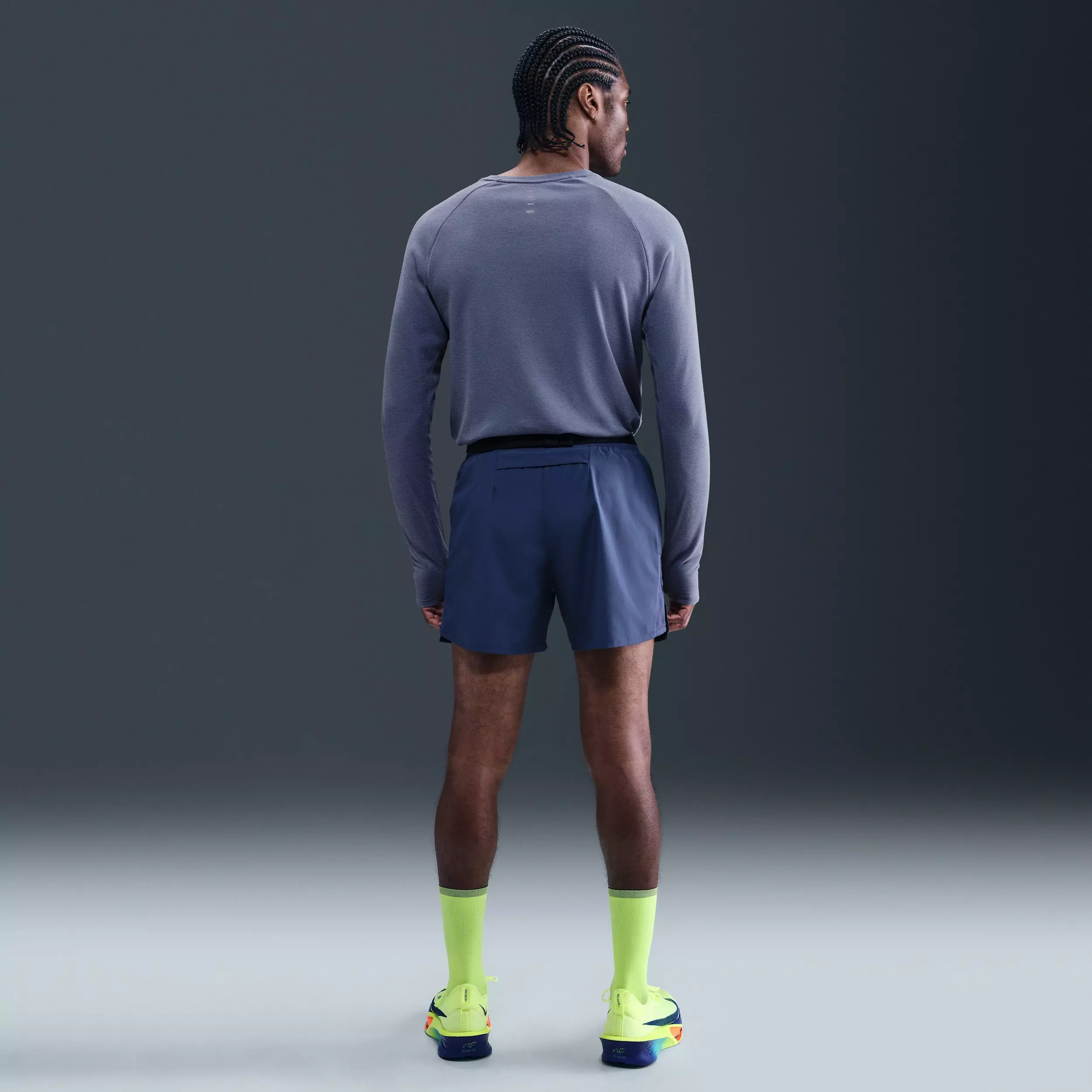 Nike Men's Stride Dri-FIT Running Waffle Crew - BLUE