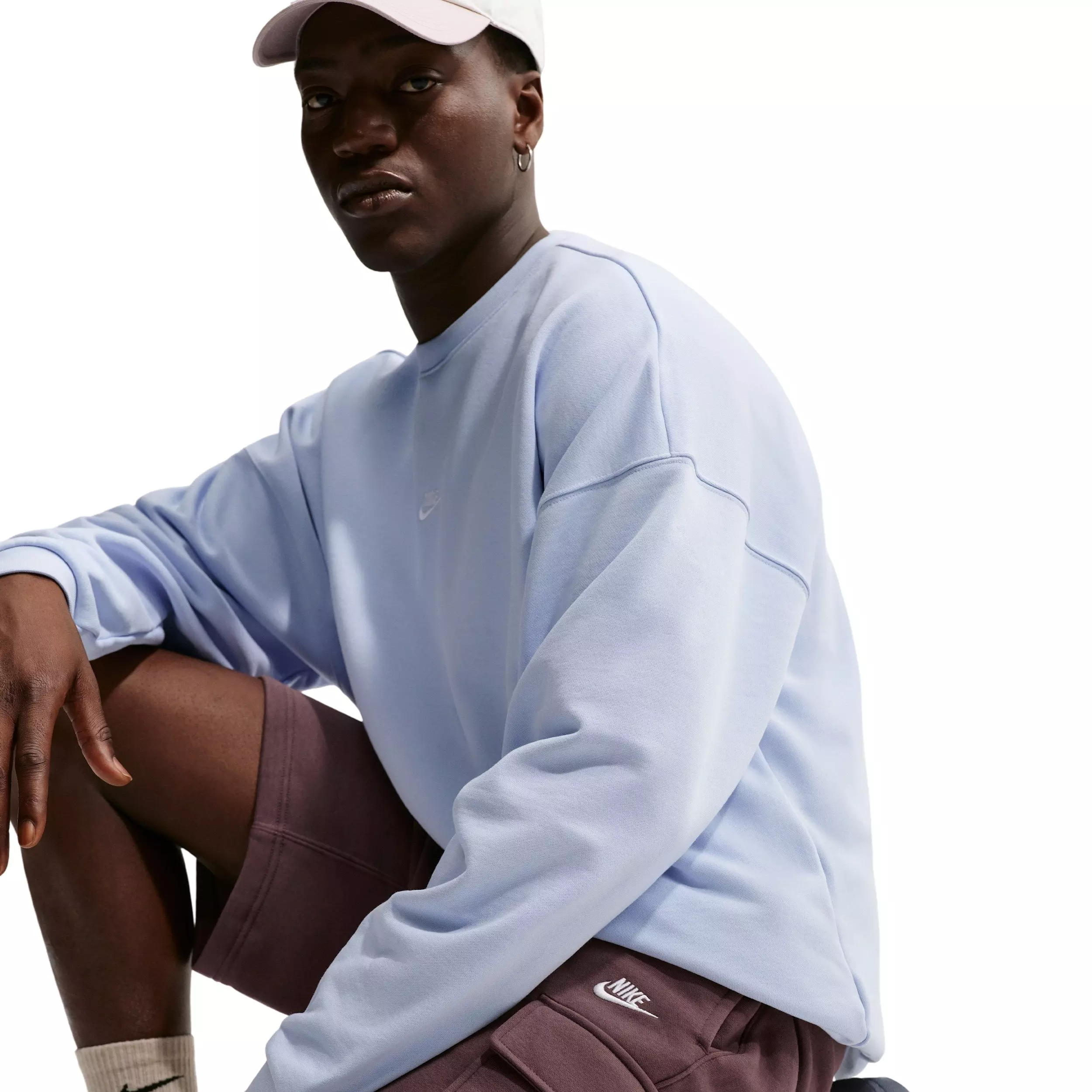 Nike Men's Club BB Fleece Cargo Shorts - Purple - PURPLE