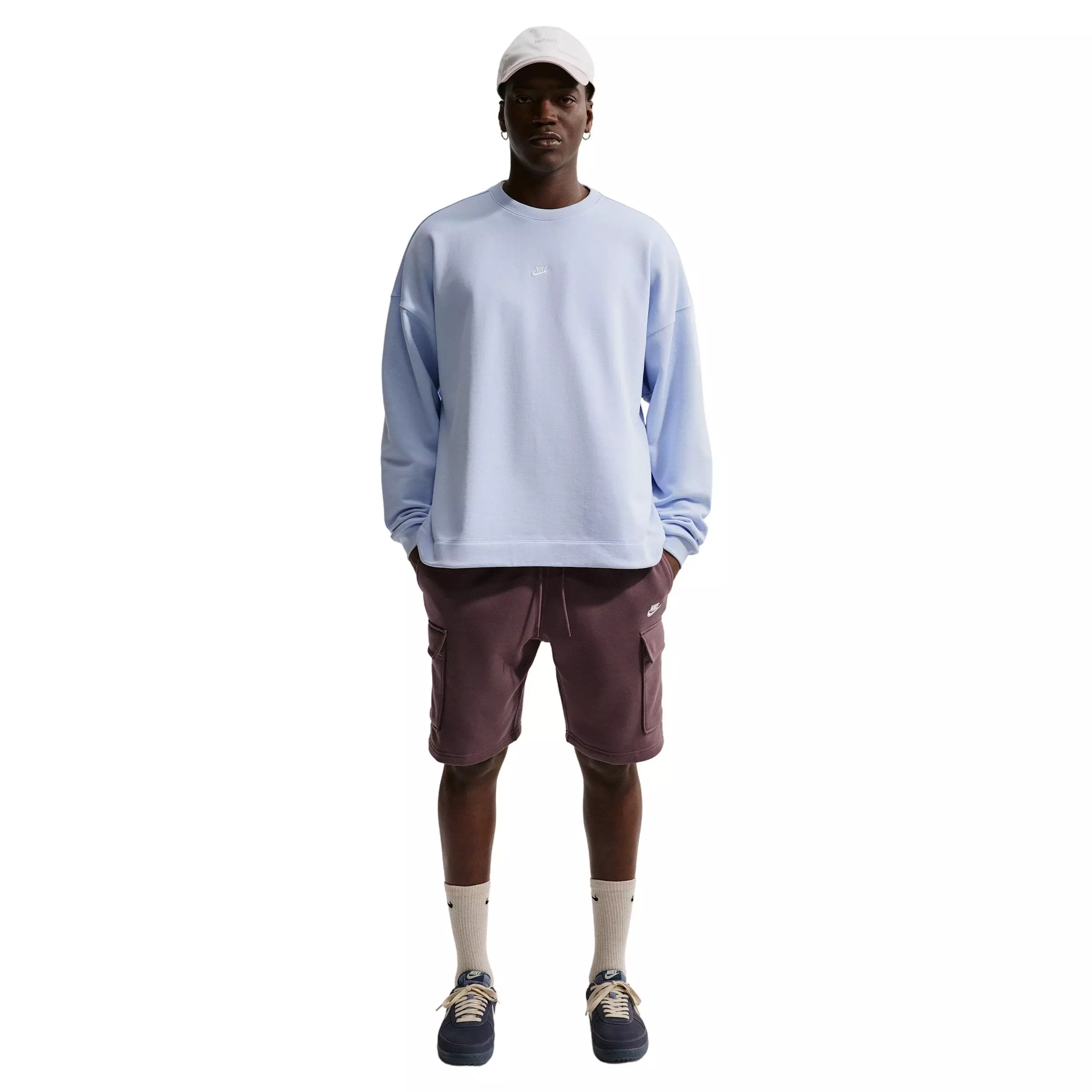 Nike Men's Club BB Fleece Cargo Shorts - Purple - PURPLE