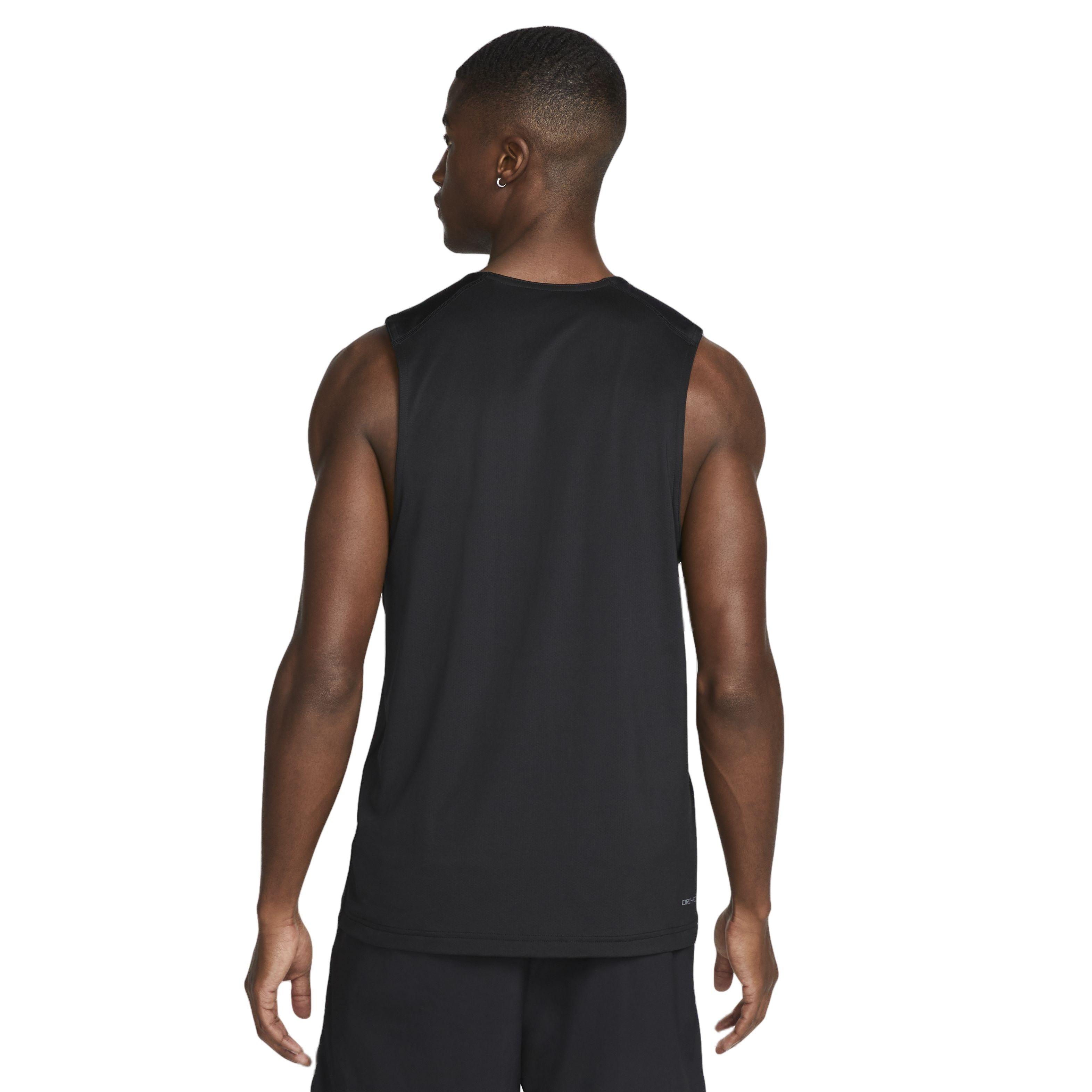 Nike Men's Dri-FIT Ready Fitness Tank - Black - BLACK Thumbnail View 2