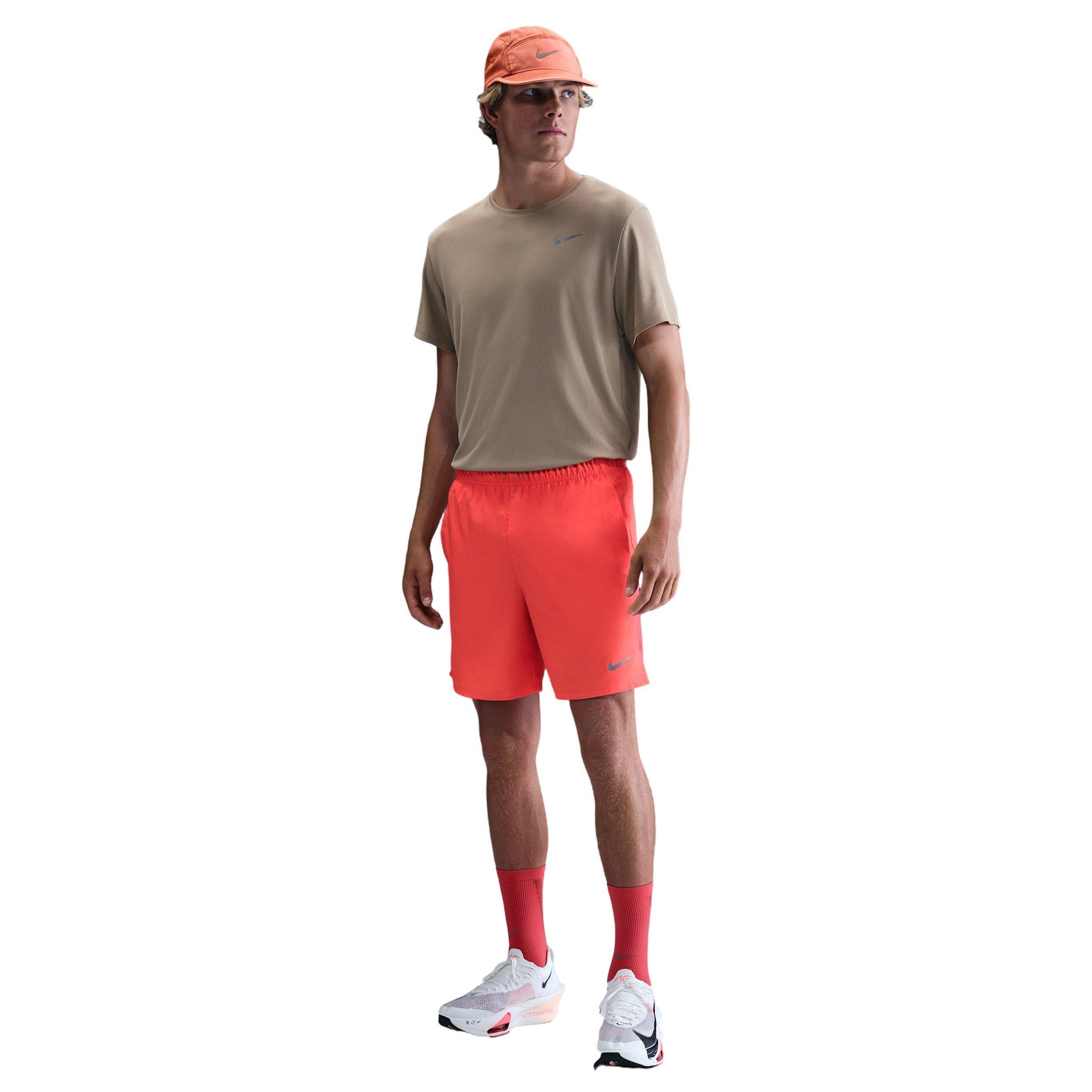 Nike Men's Challenger Dri-FIT 7" Brief-Lined Running Shorts -Red - RED Thumbnail View 1