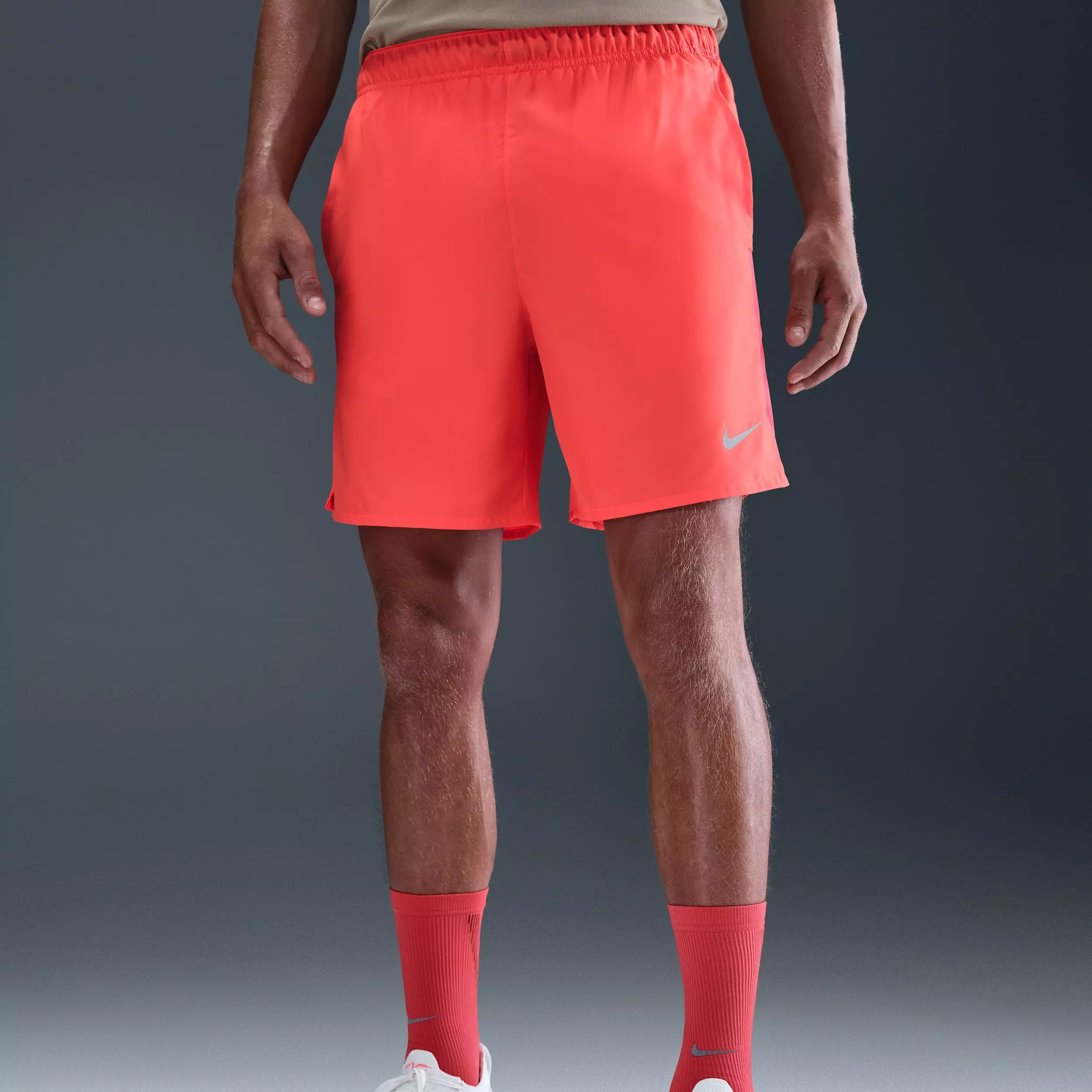 Nike Men's Challenger Dri-FIT 7" Brief-Lined Running Shorts - Red - RED