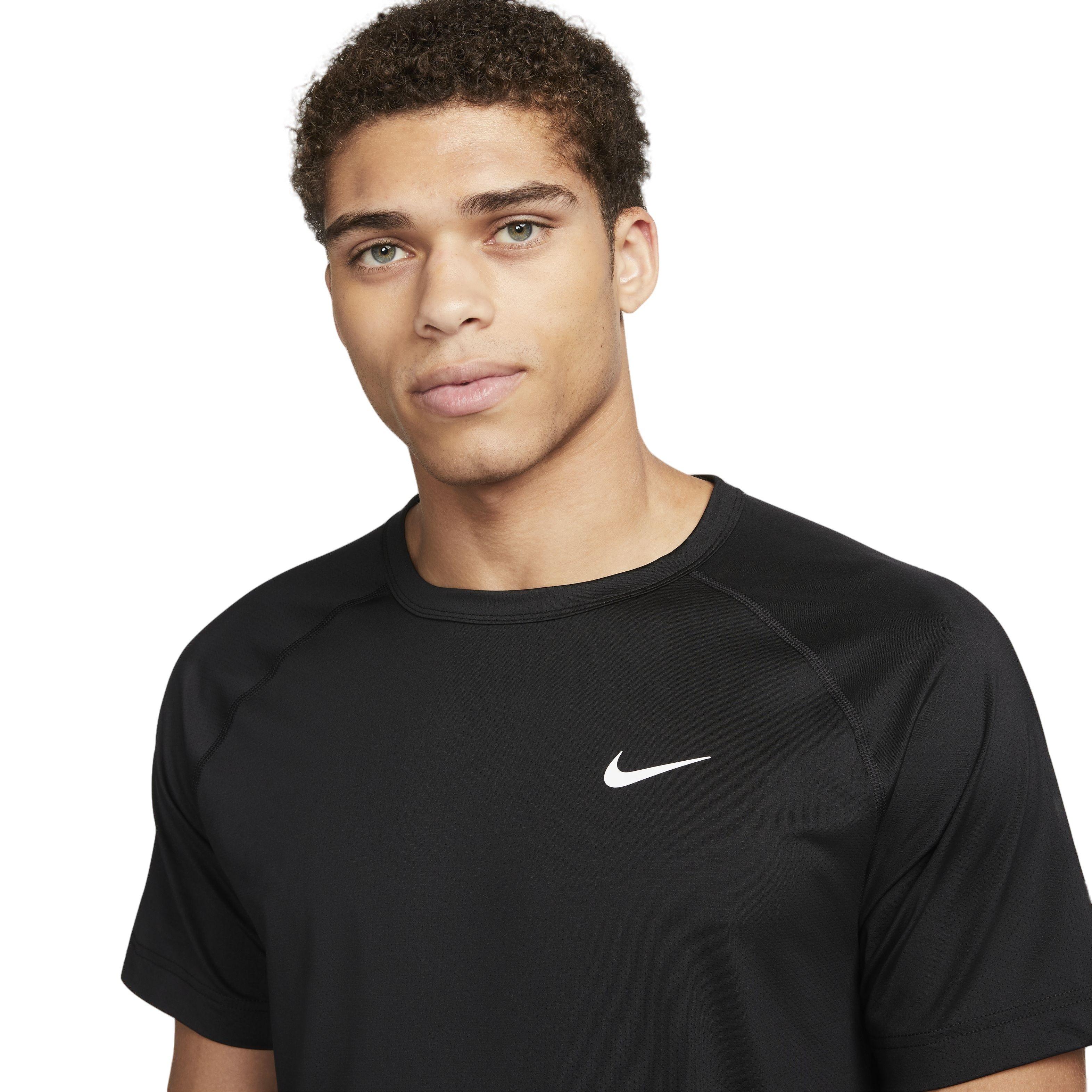 Nike Men's Dri-FIT Ready Short-Sleeve Fitness Top - Black - BLACK Thumbnail View 5
