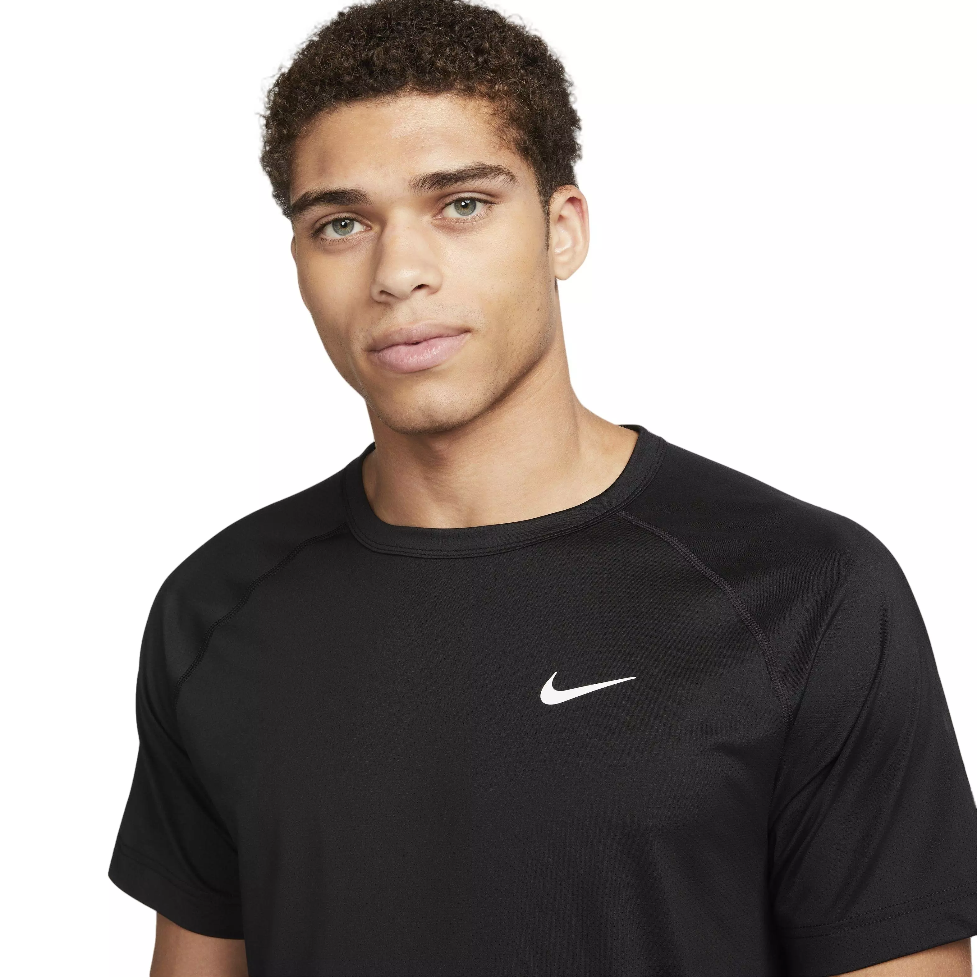 Nike Men's Dri-FIT Ready Short-Sleeve Fitness Top - Black - BLACK