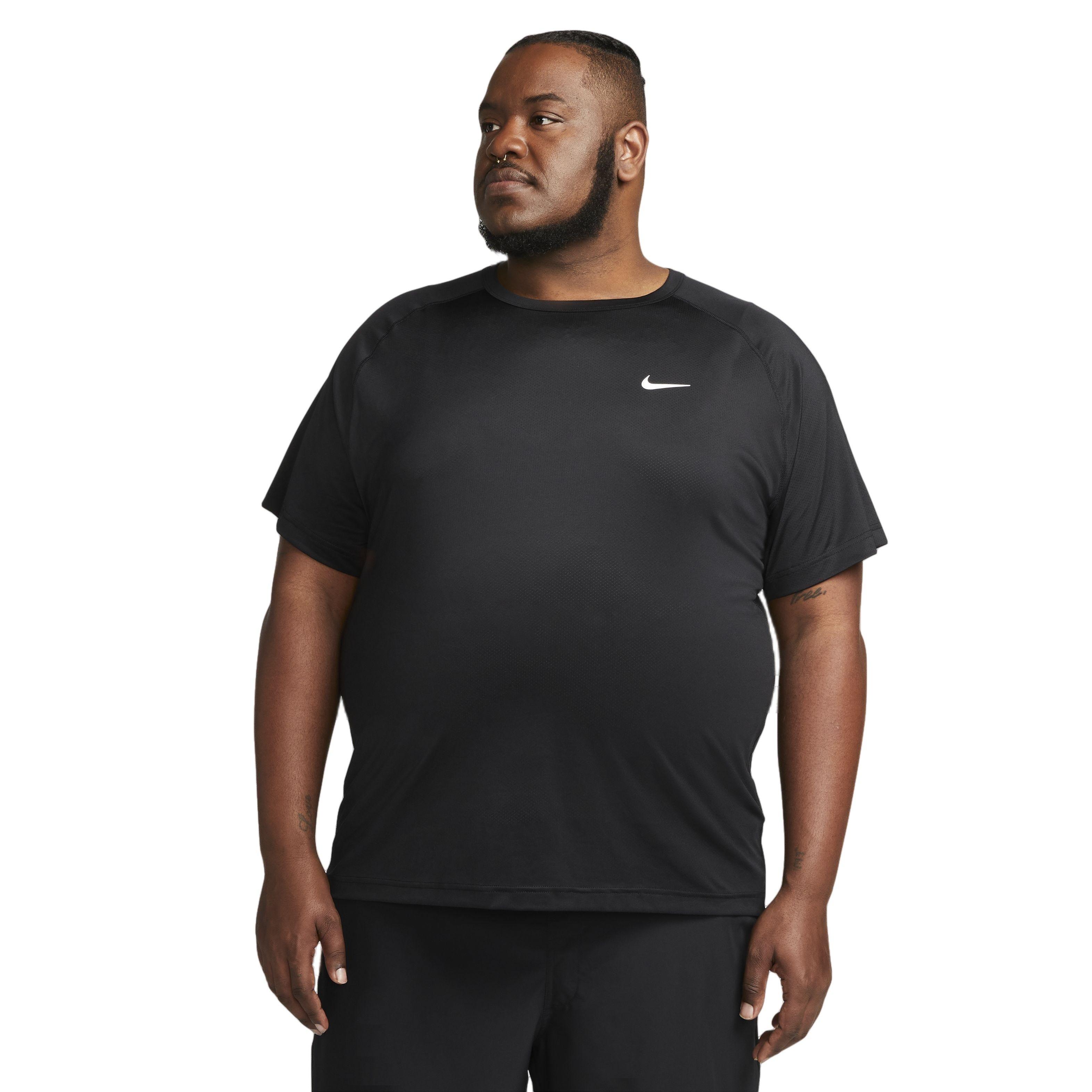 Nike Men's Dri-FIT Ready Short-Sleeve Fitness Top - Black - BLACK Thumbnail View 1