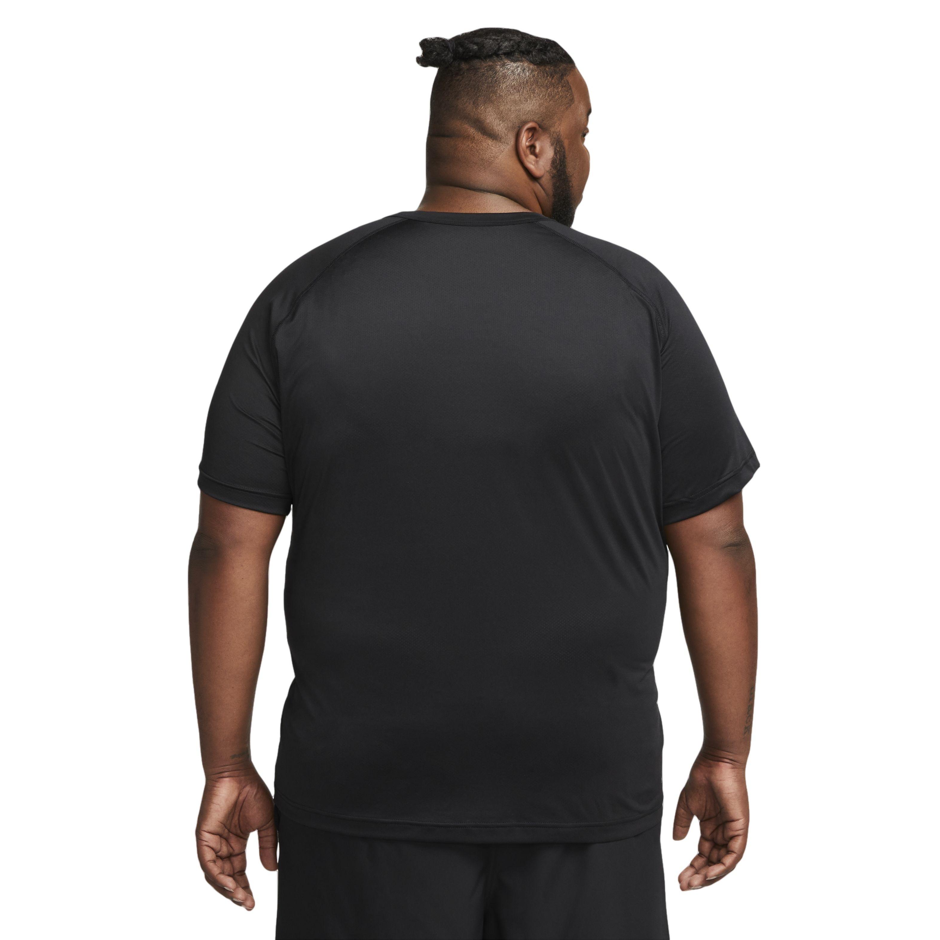 Nike Men's Dri-FIT Ready Short-Sleeve Fitness Top - Black - BLACK Thumbnail View 2