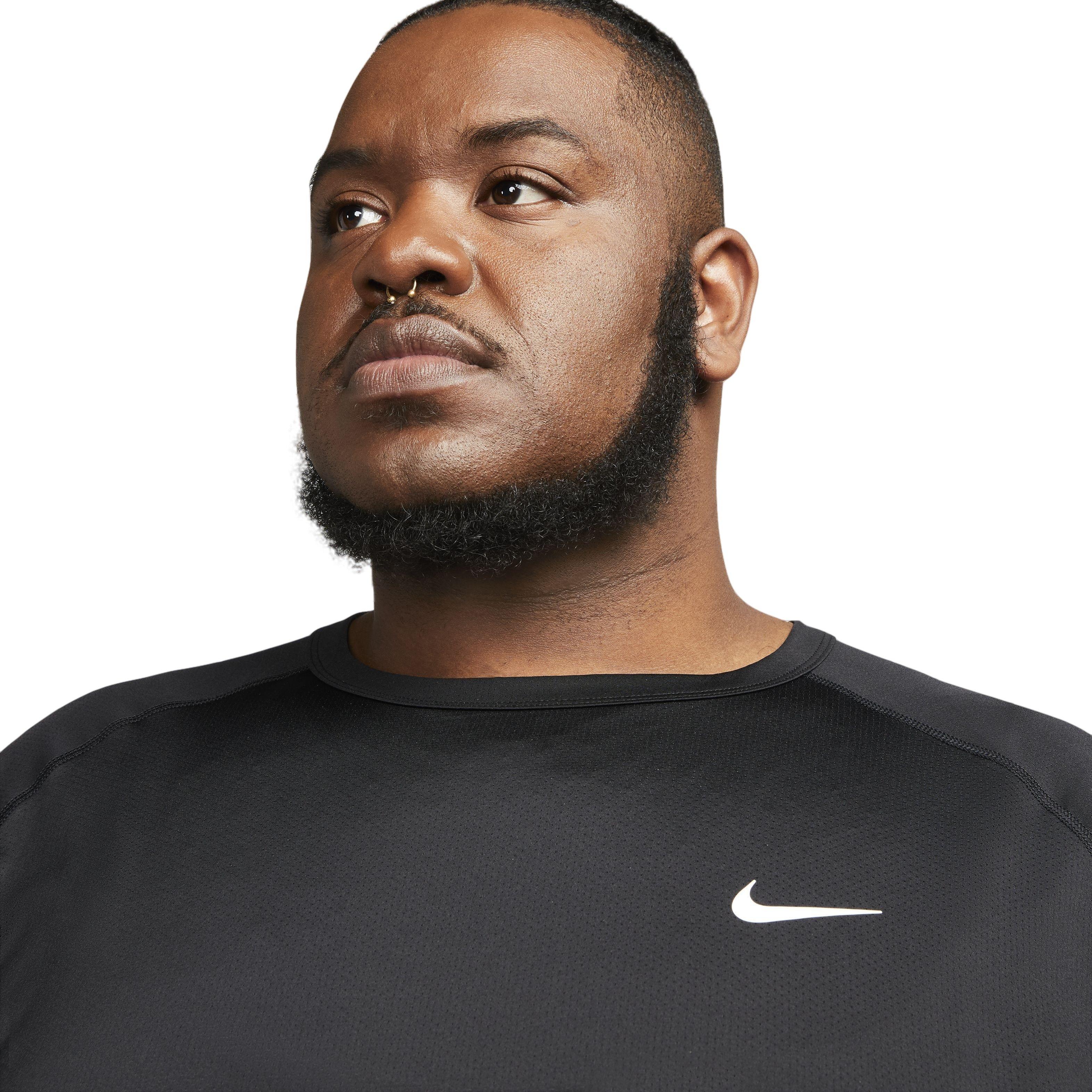 Nike Men's Dri-FIT Ready Short-Sleeve Fitness Top - Black - BLACK Thumbnail View 3