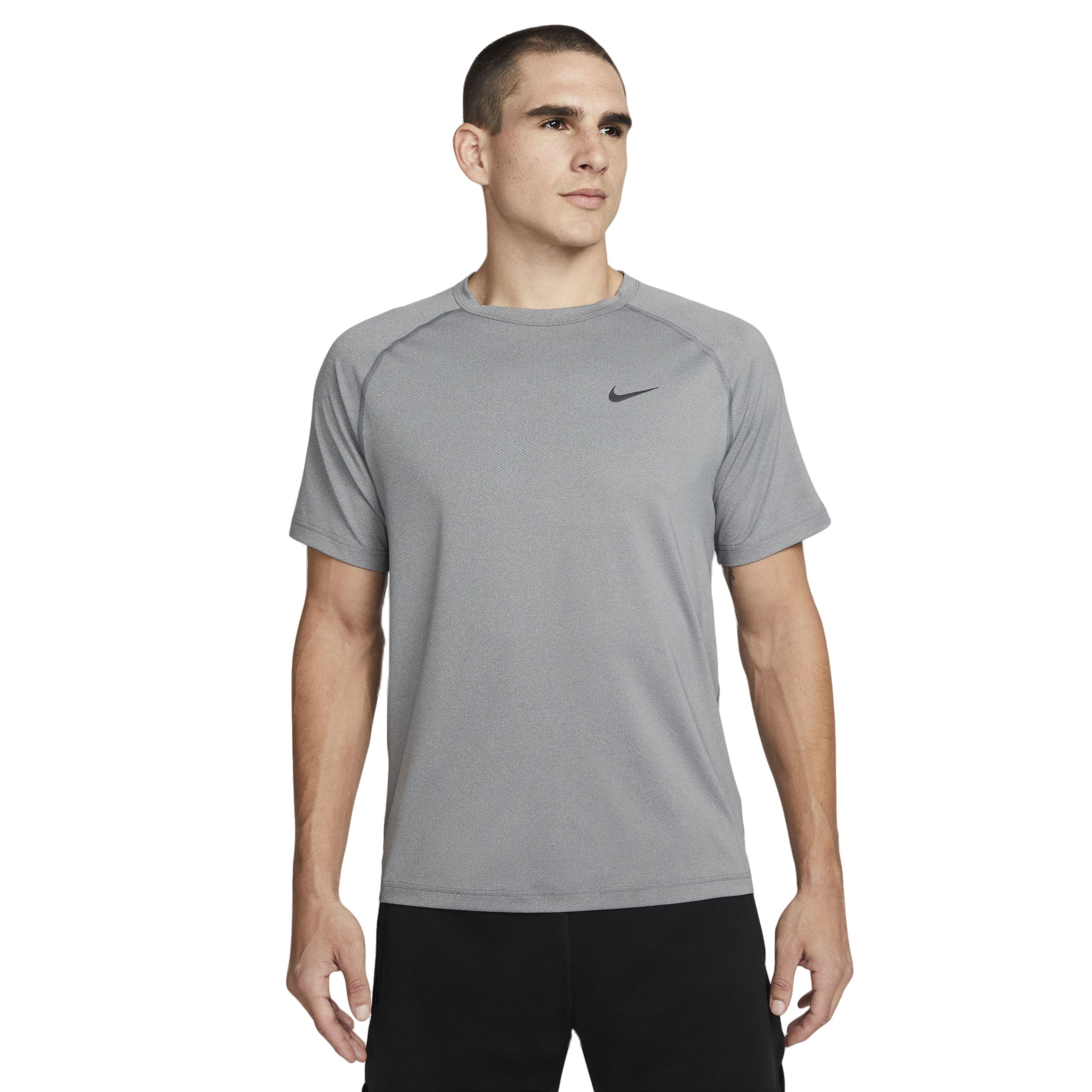 Nike Men's Pro Dri-FIT 3/4 Sleeve Baseball Tee - Grey/Red - Hibbett