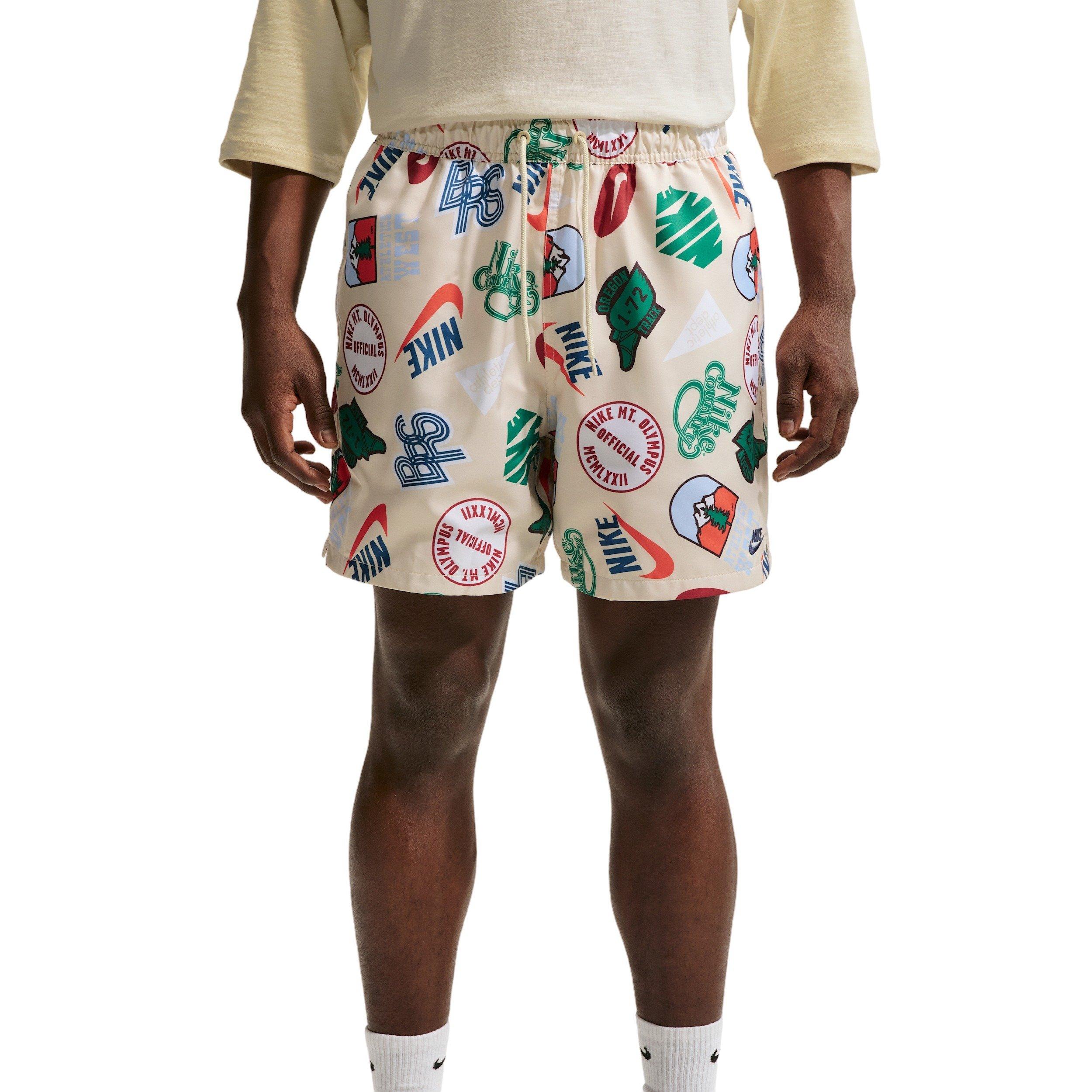 Nike Men's Sportswear Club Woven Flow AOP Shorts - LT KHAKI