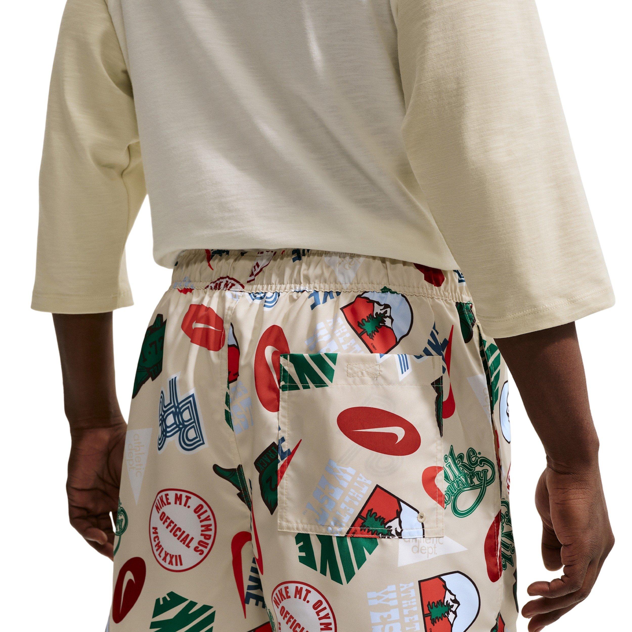 Nike Men's Sportswear Club Woven Flow AOP Shorts - LT KHAKI