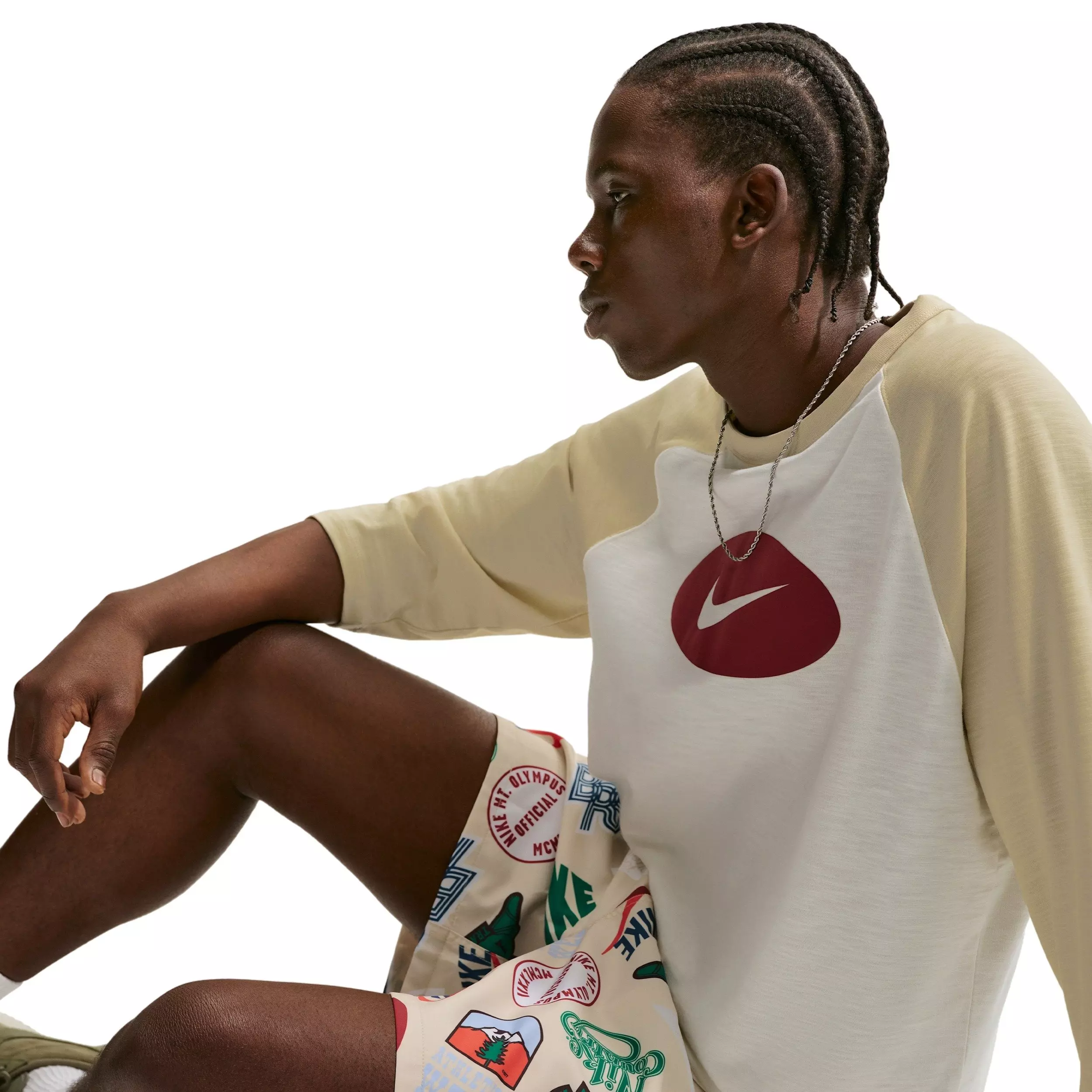 Nike Men's Sportswear Club Woven Flow AOP Shorts - LT KHAKI