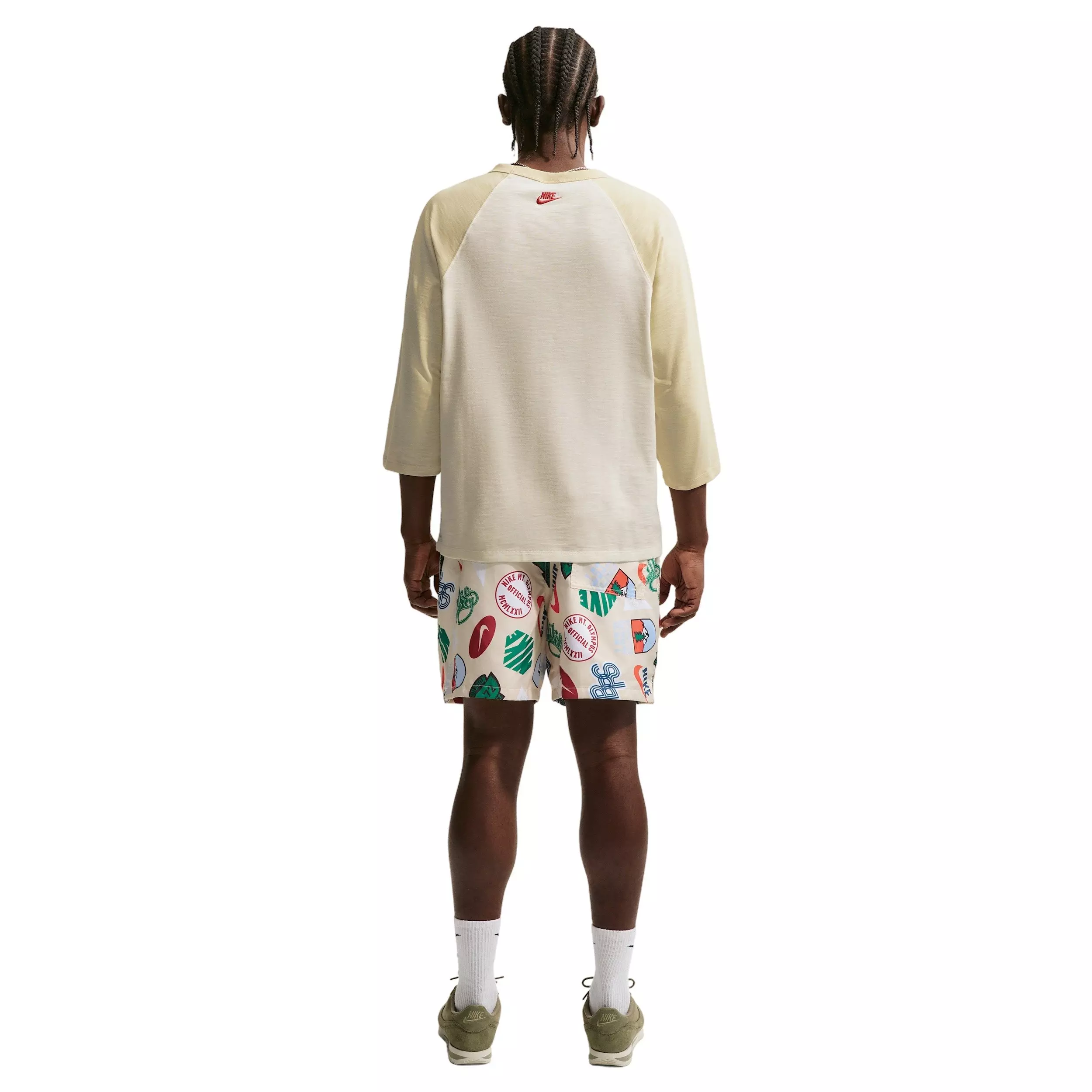 Nike Men's Sportswear Club Woven Flow AOP Shorts - LT KHAKI
