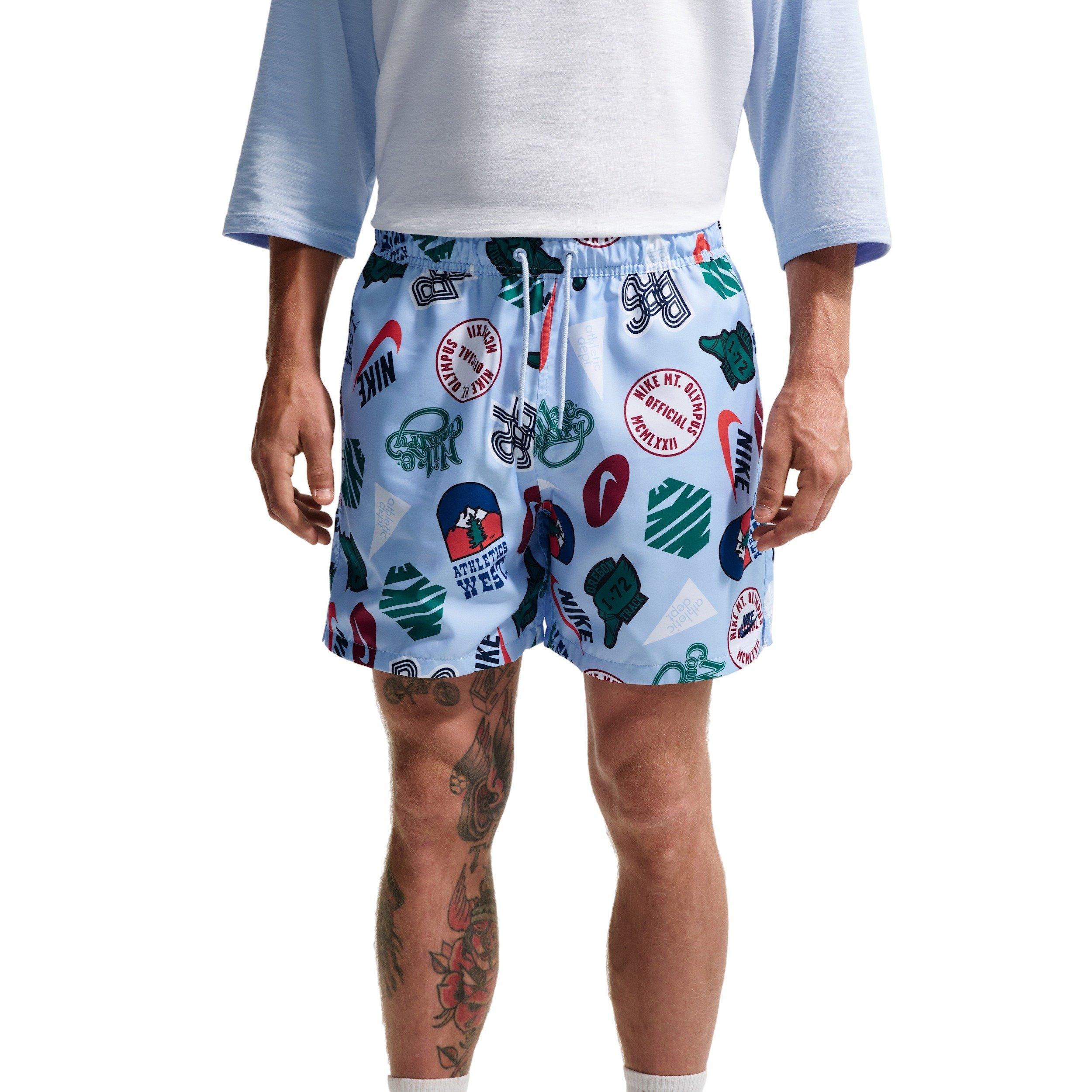 Nike Men's Sportswear Club Woven Flow AOP Shorts - LT BLUE Thumbnail View 1