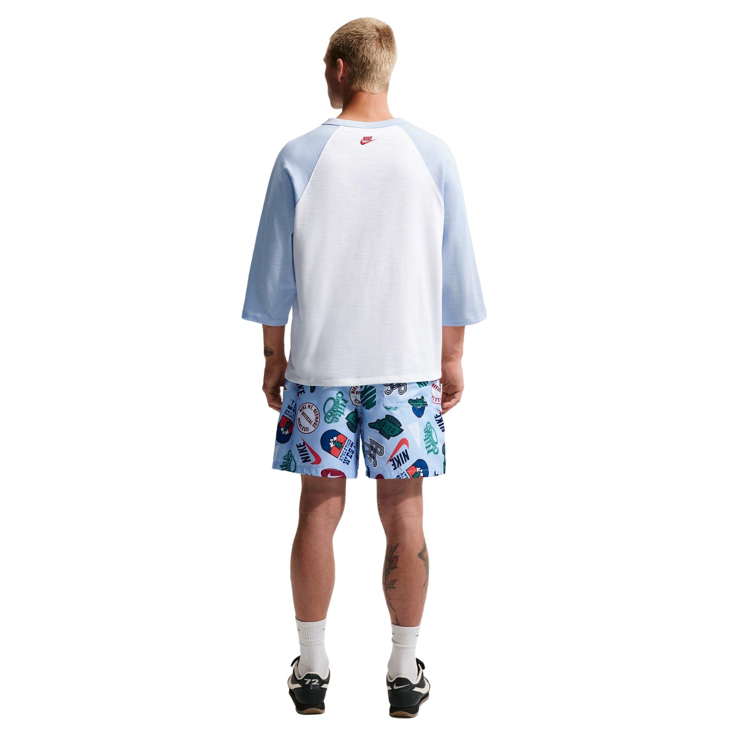 Nike Men's Sportswear Club Woven Flow AOP Shorts - LT BLUE Thumbnail View 5