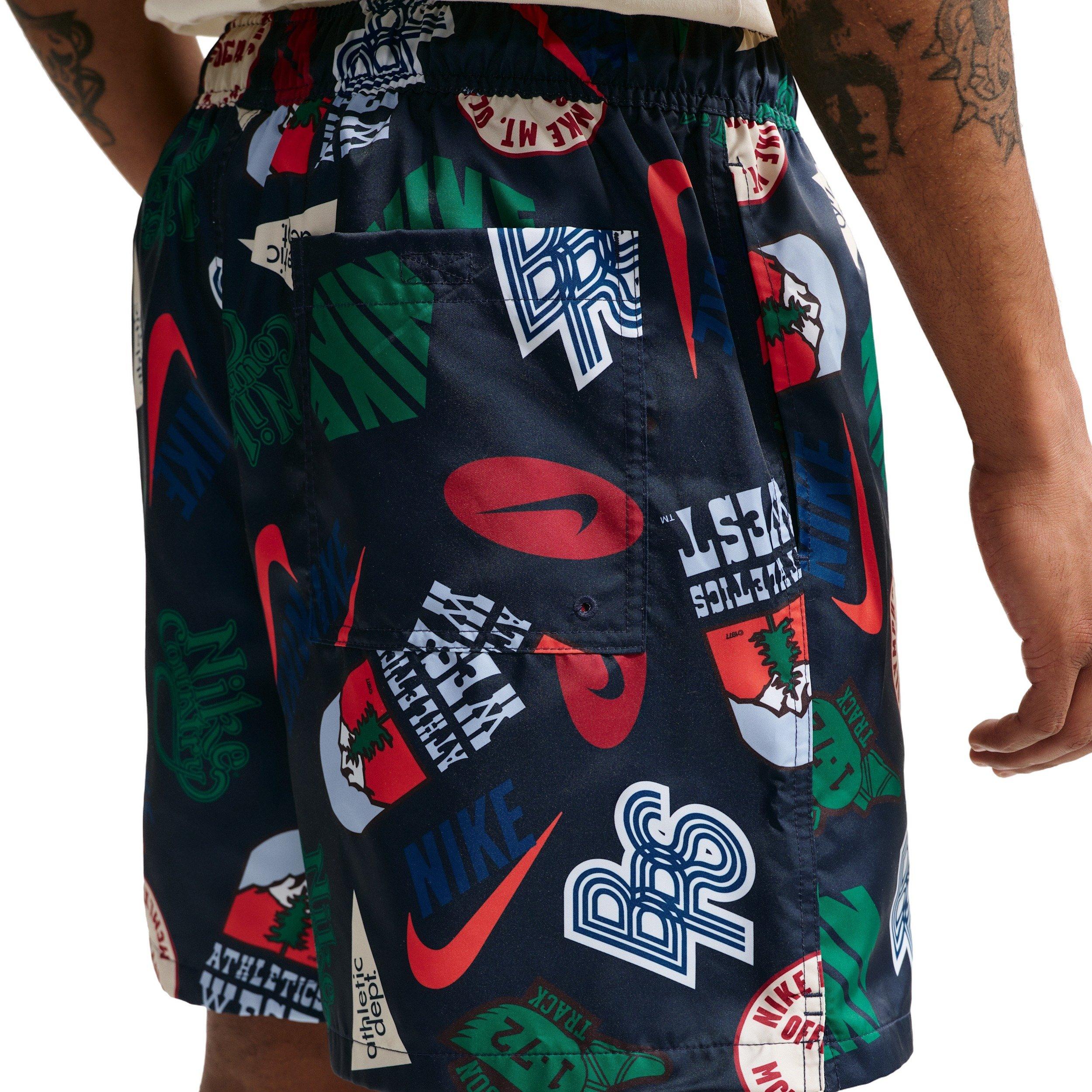 Nike Men's Sportswear Club Woven Flow AOP Shorts - DK BLUE