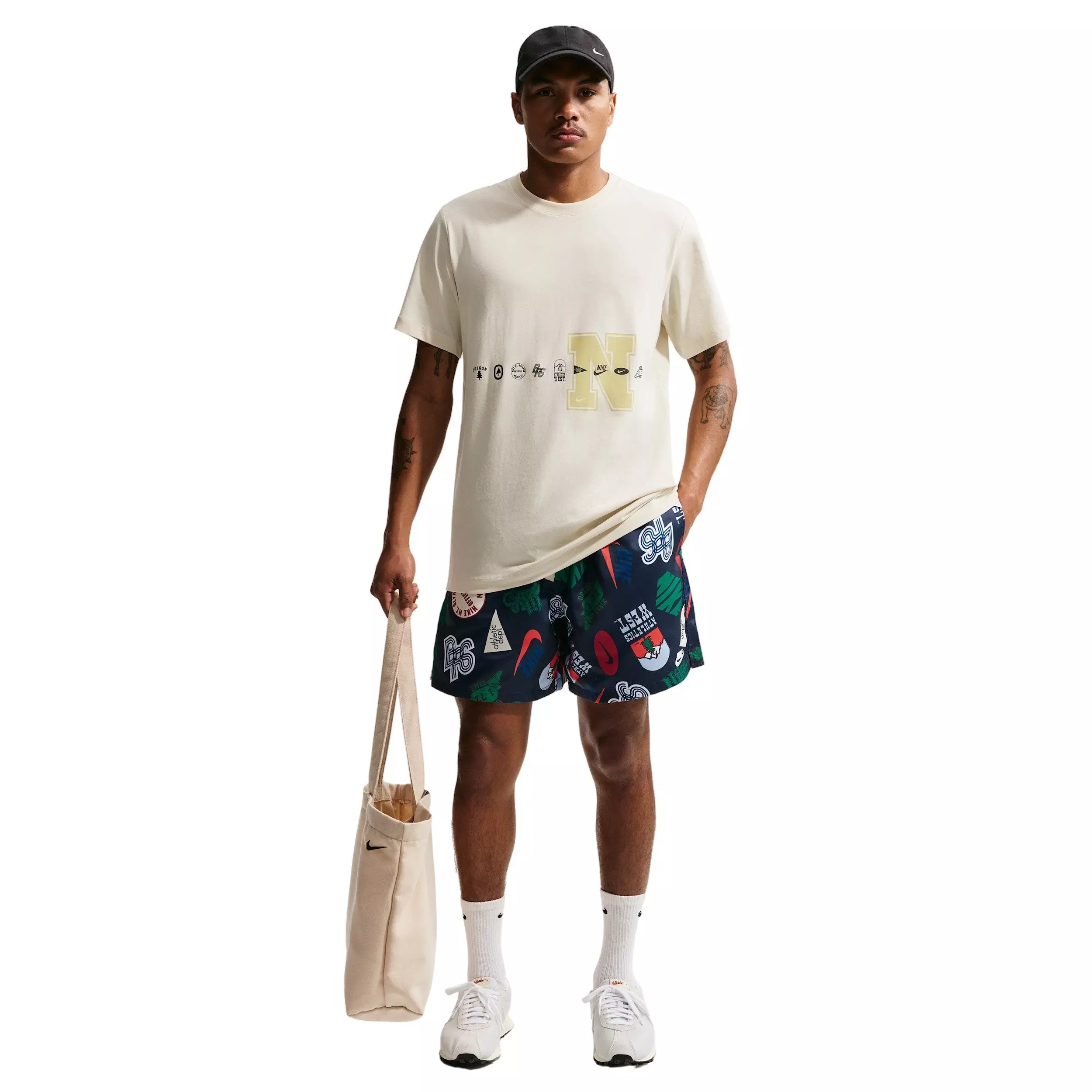 Nike Men's Sportswear Club Woven Flow AOP Shorts - DK BLUE