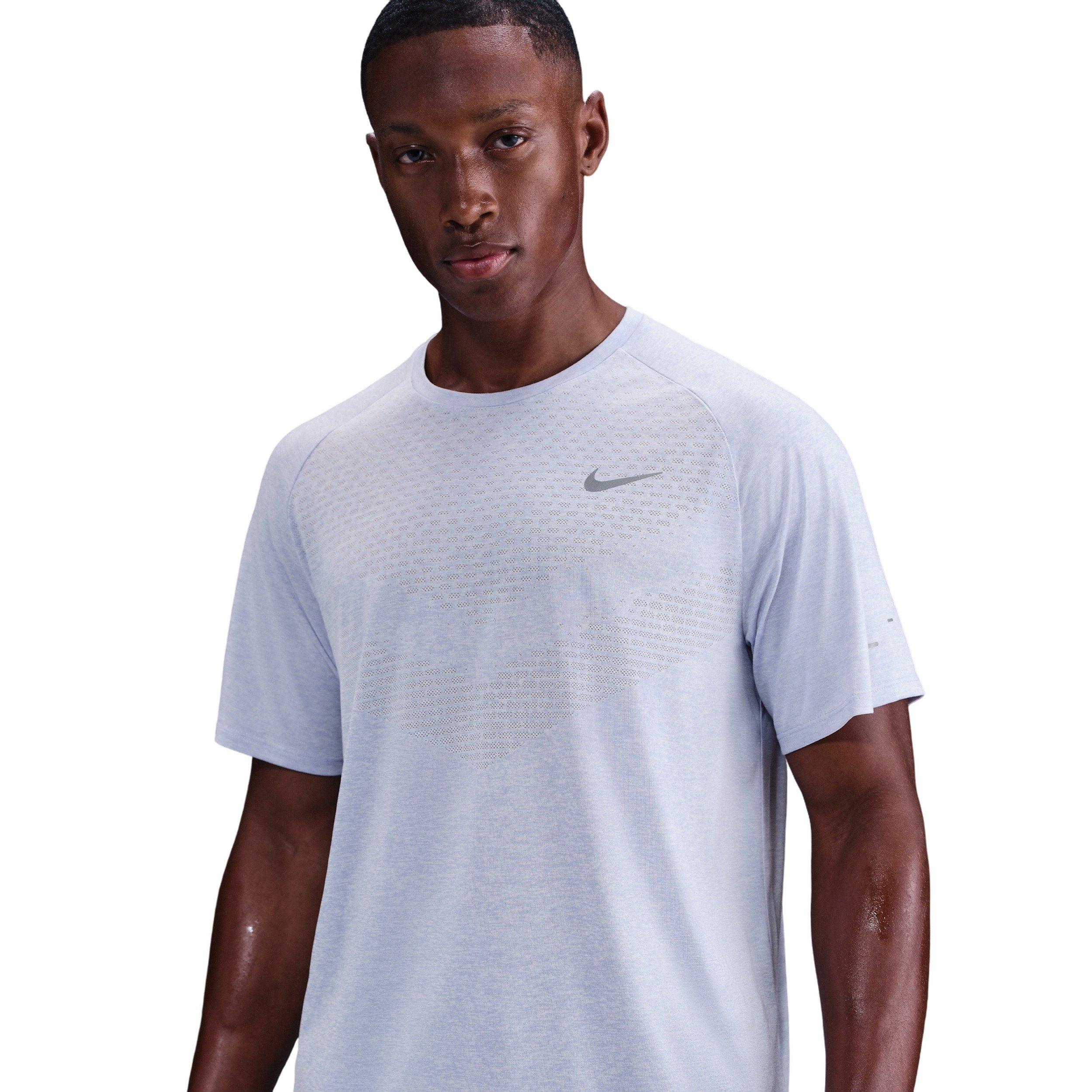 Nike Men's Stride Dri-FIT ADV Short-Sleeve Running Top - LT GREY Thumbnail View 1