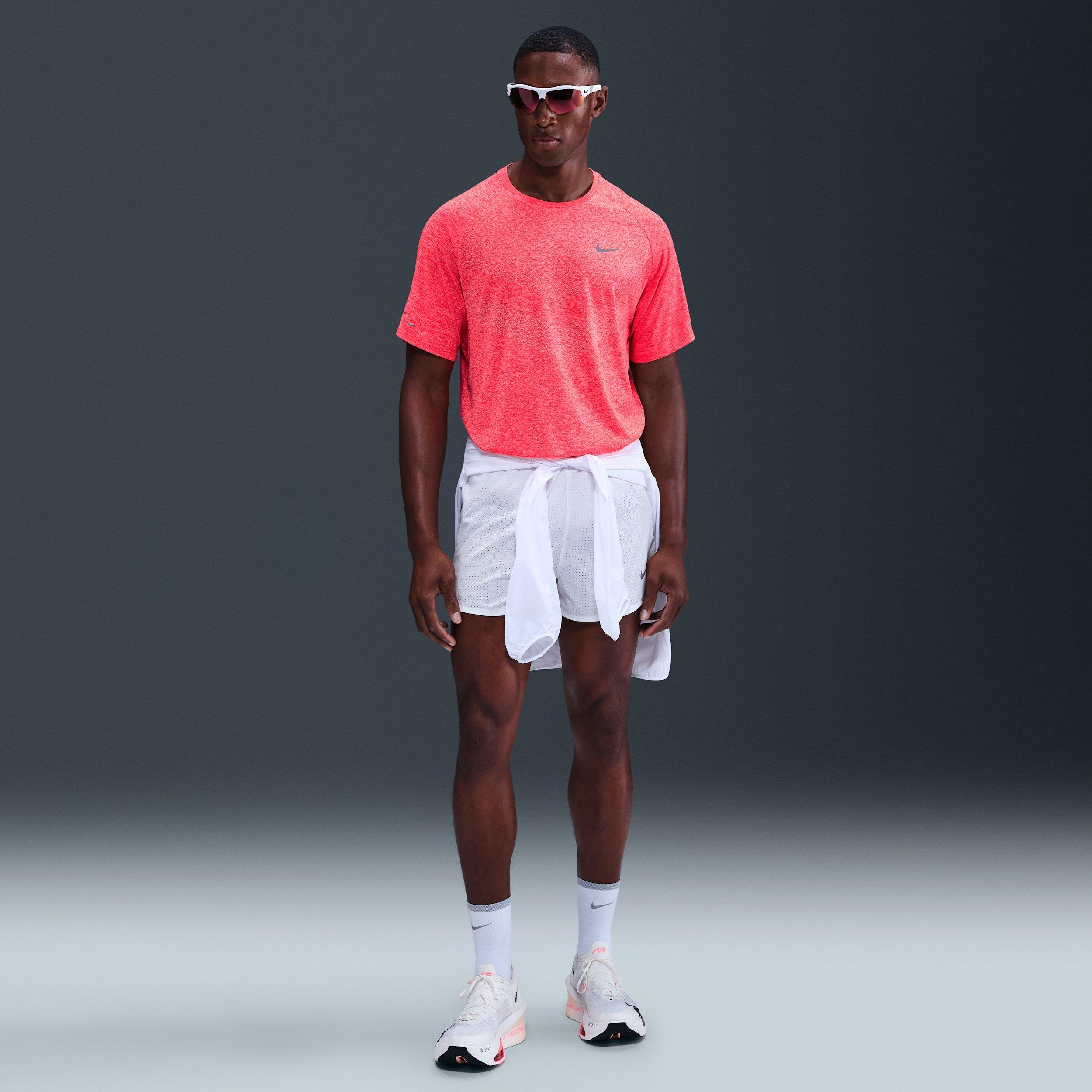 Nike Men's Stride Dri-FIT ADV Short-Sleeve Running Top - RED Thumbnail View 4