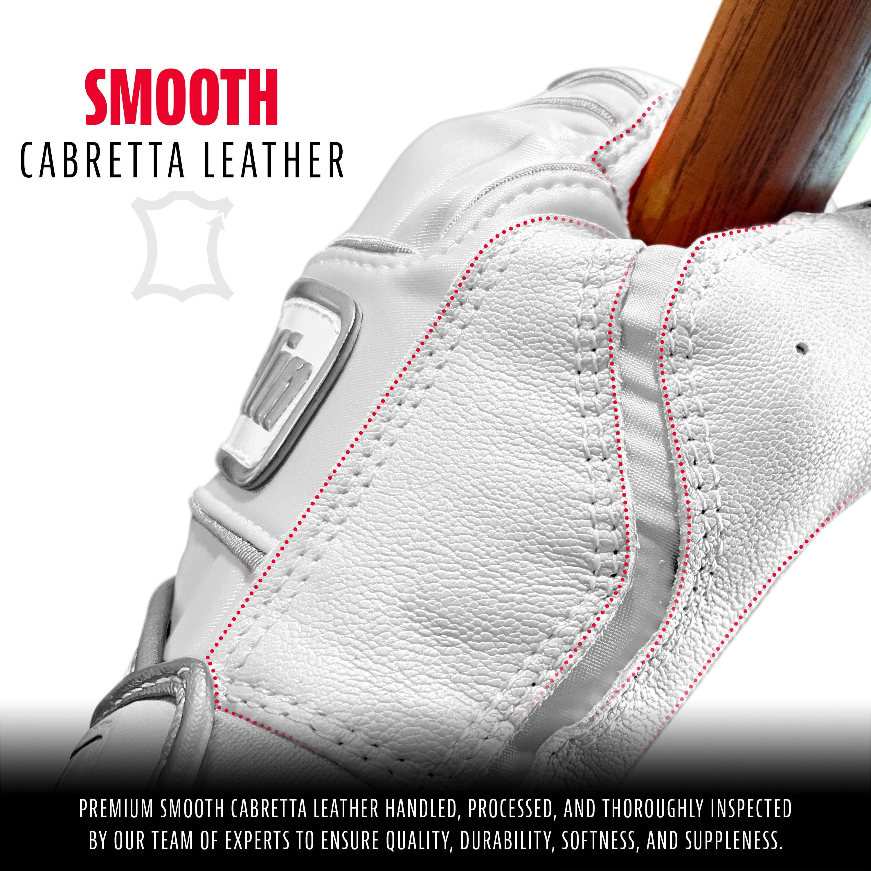 Franklin Sports Chrome Powerstrap Batting Gloves - WHITE Thumbnail View 2