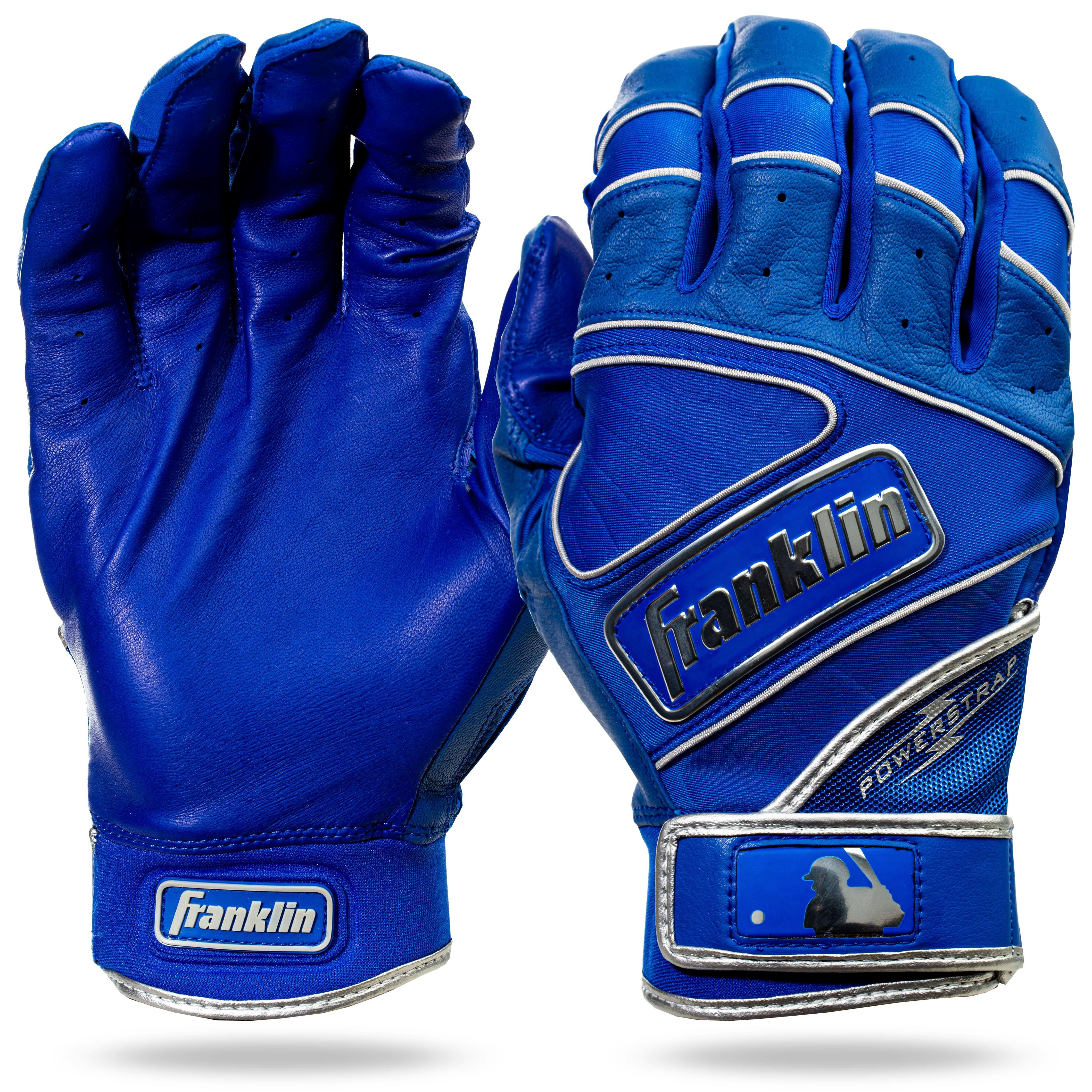 Franklin Sports Chrome Powerstrap Batting Gloves - ROYAL Thumbnail View 1