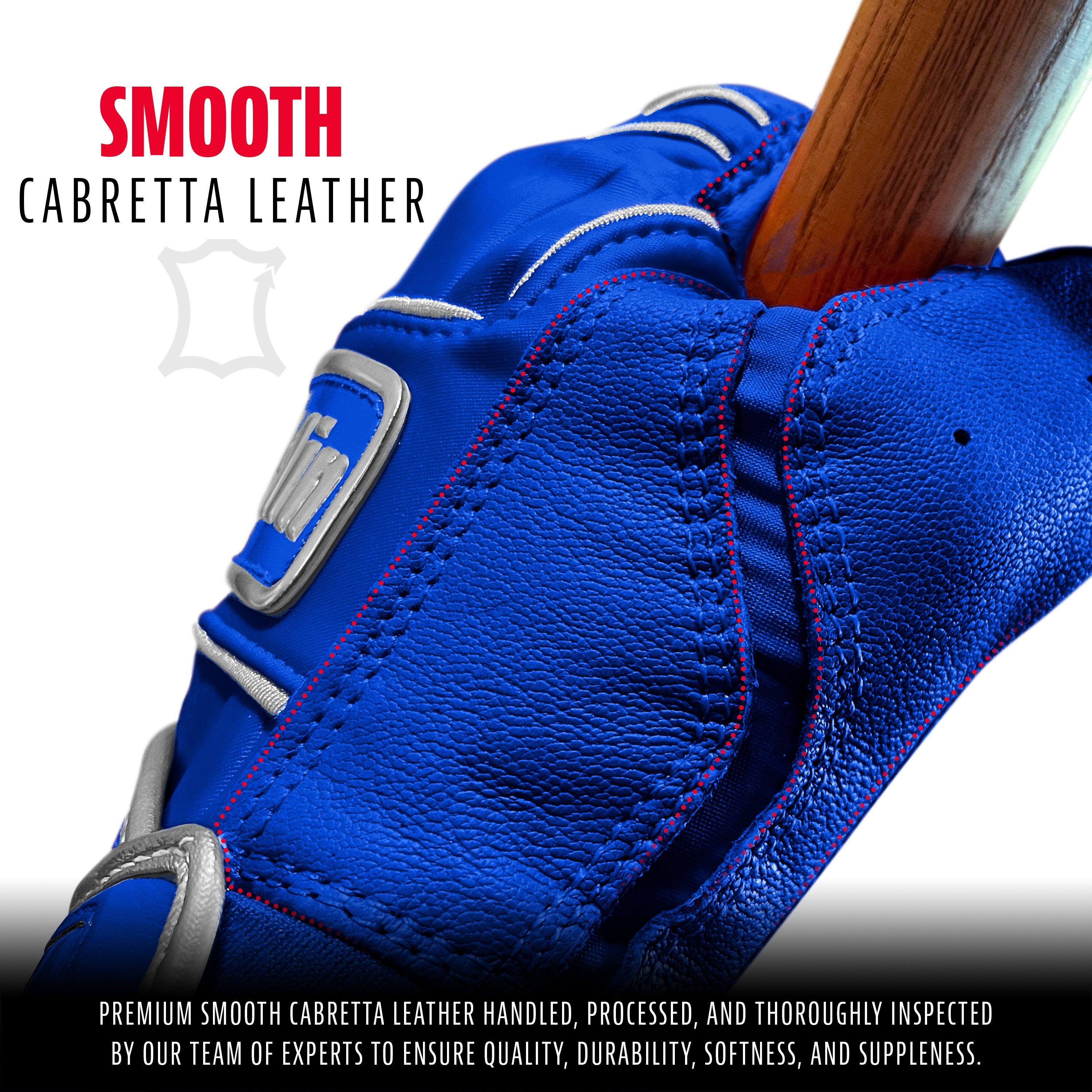 Franklin Sports Chrome Powerstrap Batting Gloves - ROYAL Thumbnail View 2