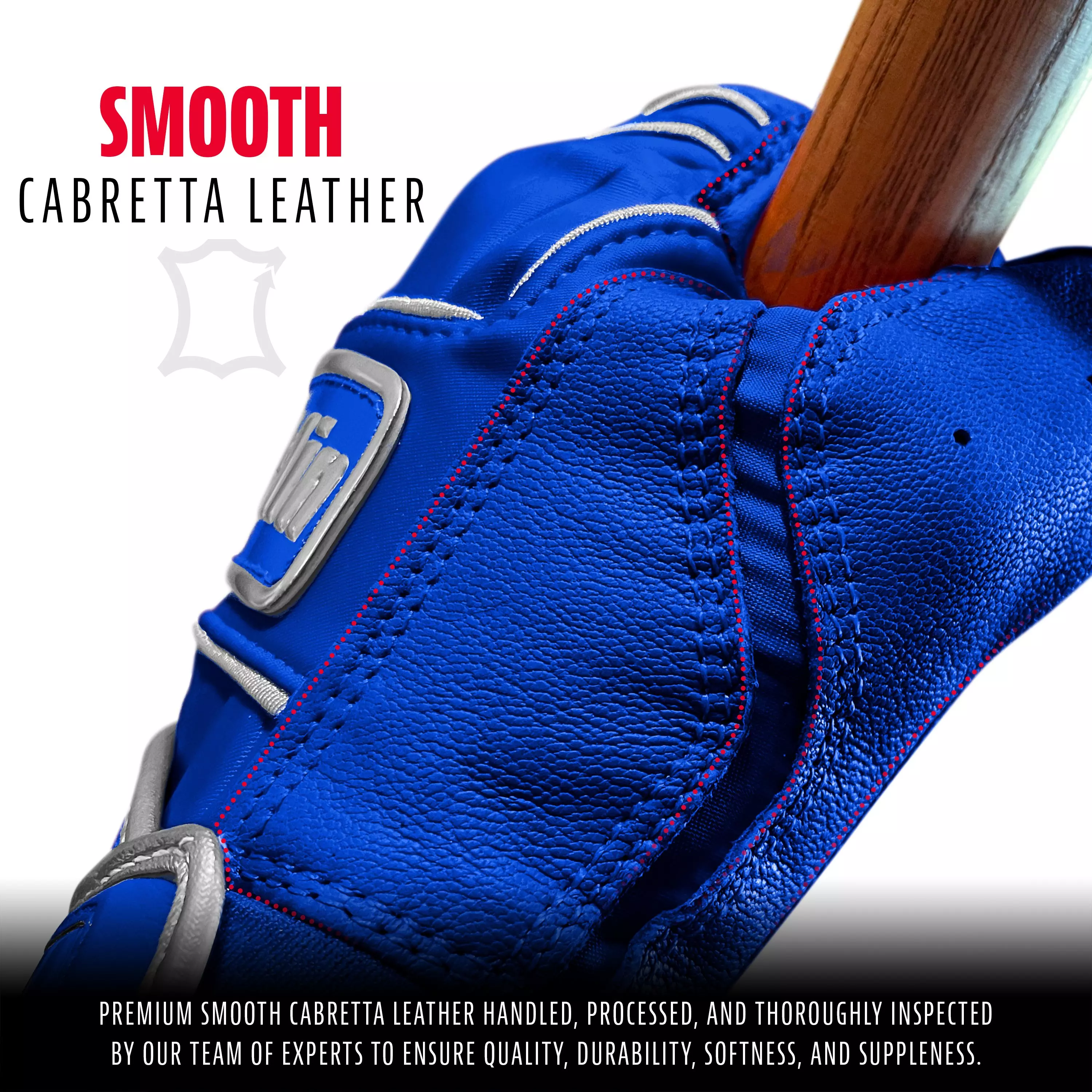 Franklin Sports Chrome Powerstrap Batting Gloves - ROYAL